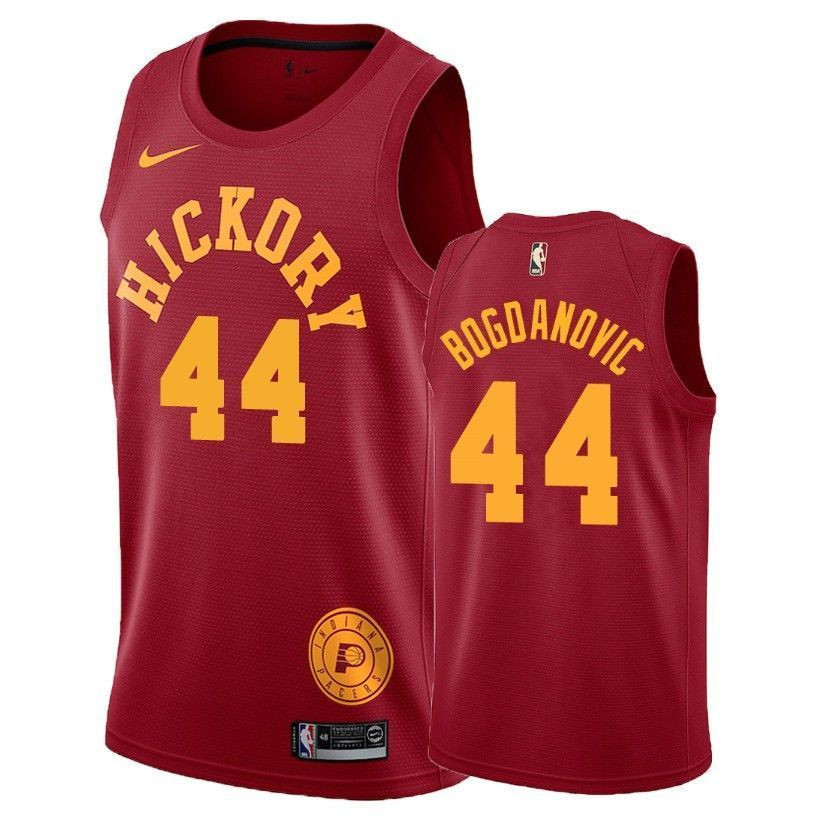 Men's Pacers Male Bojan Bogdanovic 44 Hardwood Classics Red Jersey
