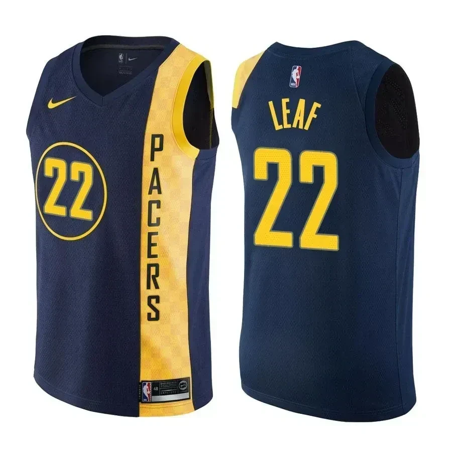 Men's Pacers Male T.j. Leaf 22 City Edition Navy Jersey