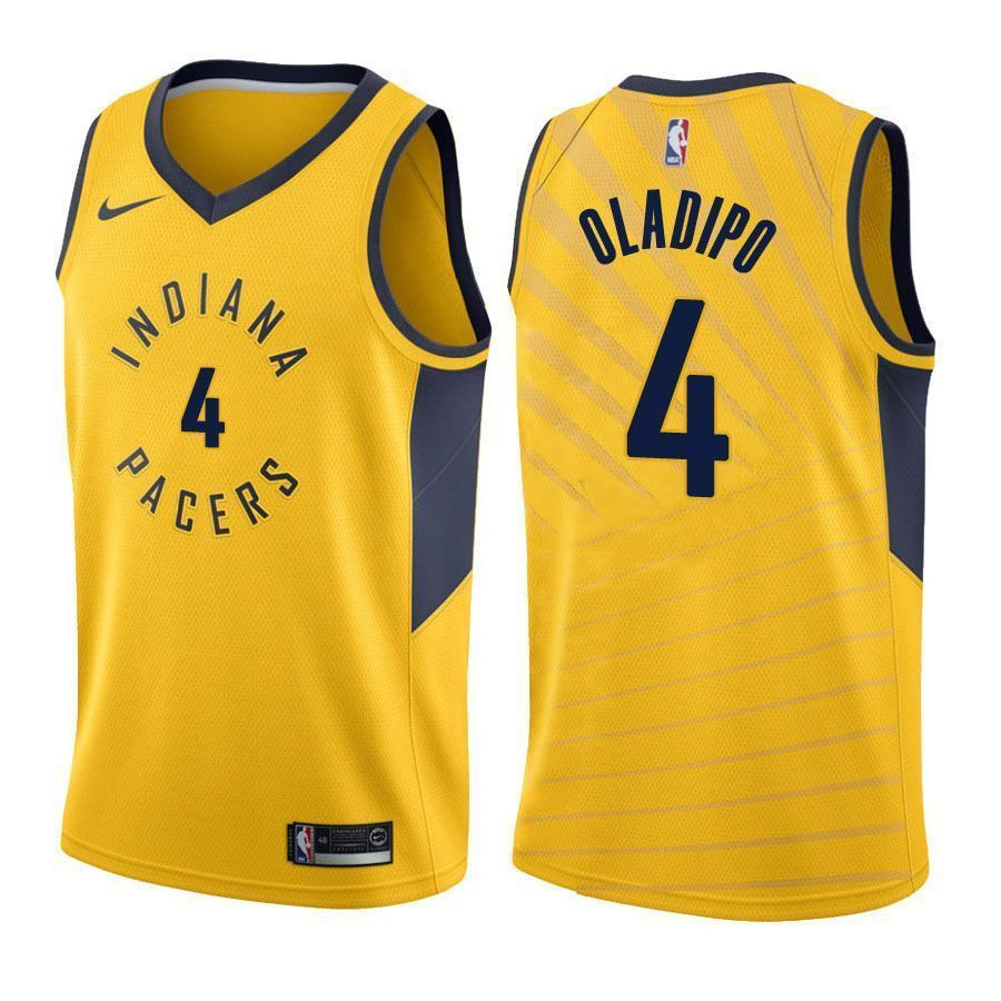 Men's Pacers Male Victor Oladipo 4 Statet Gold Jersey