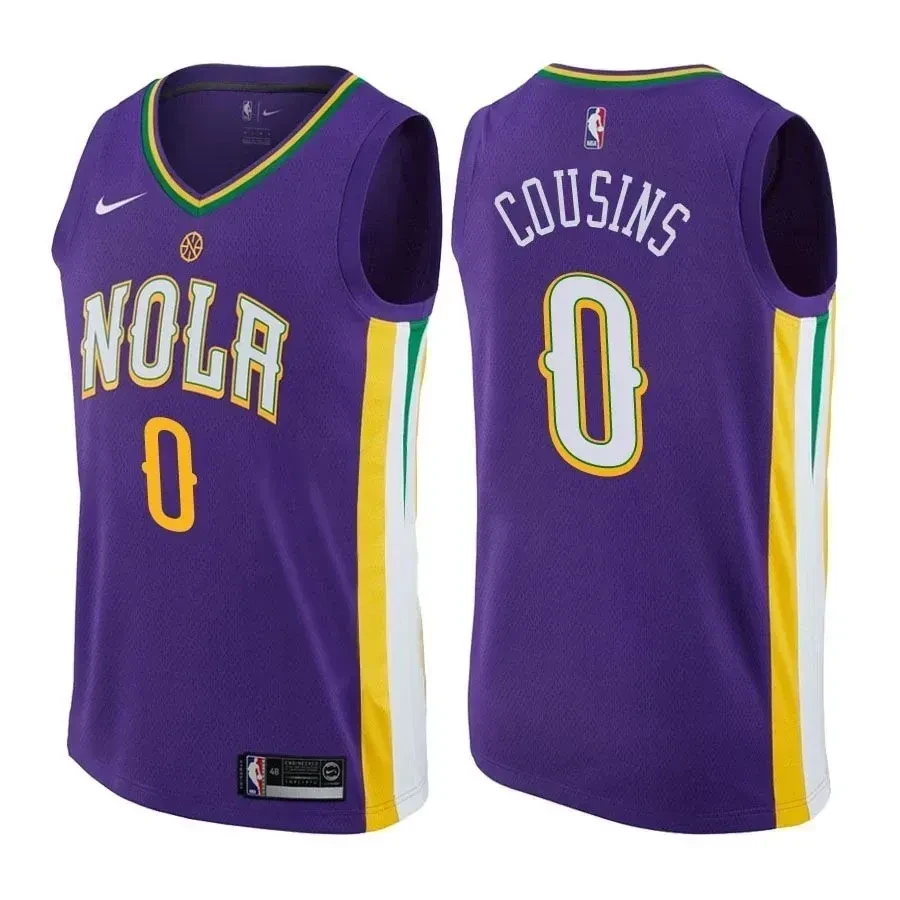 Men's Pelicans Male Demarcus Cousins 0 City Edition Purple Jersey