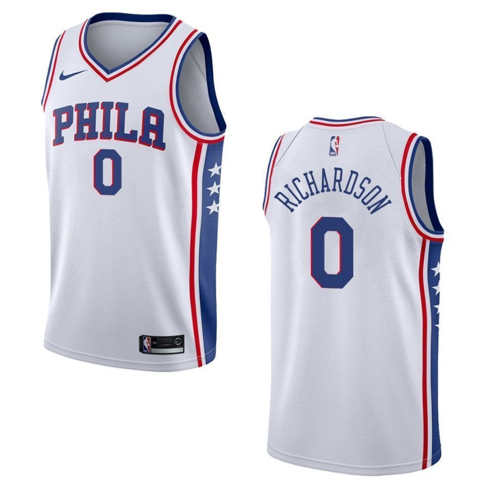 Men's Philadelphia 76ers 0 Josh Richardson Association Swingman Jersey - White