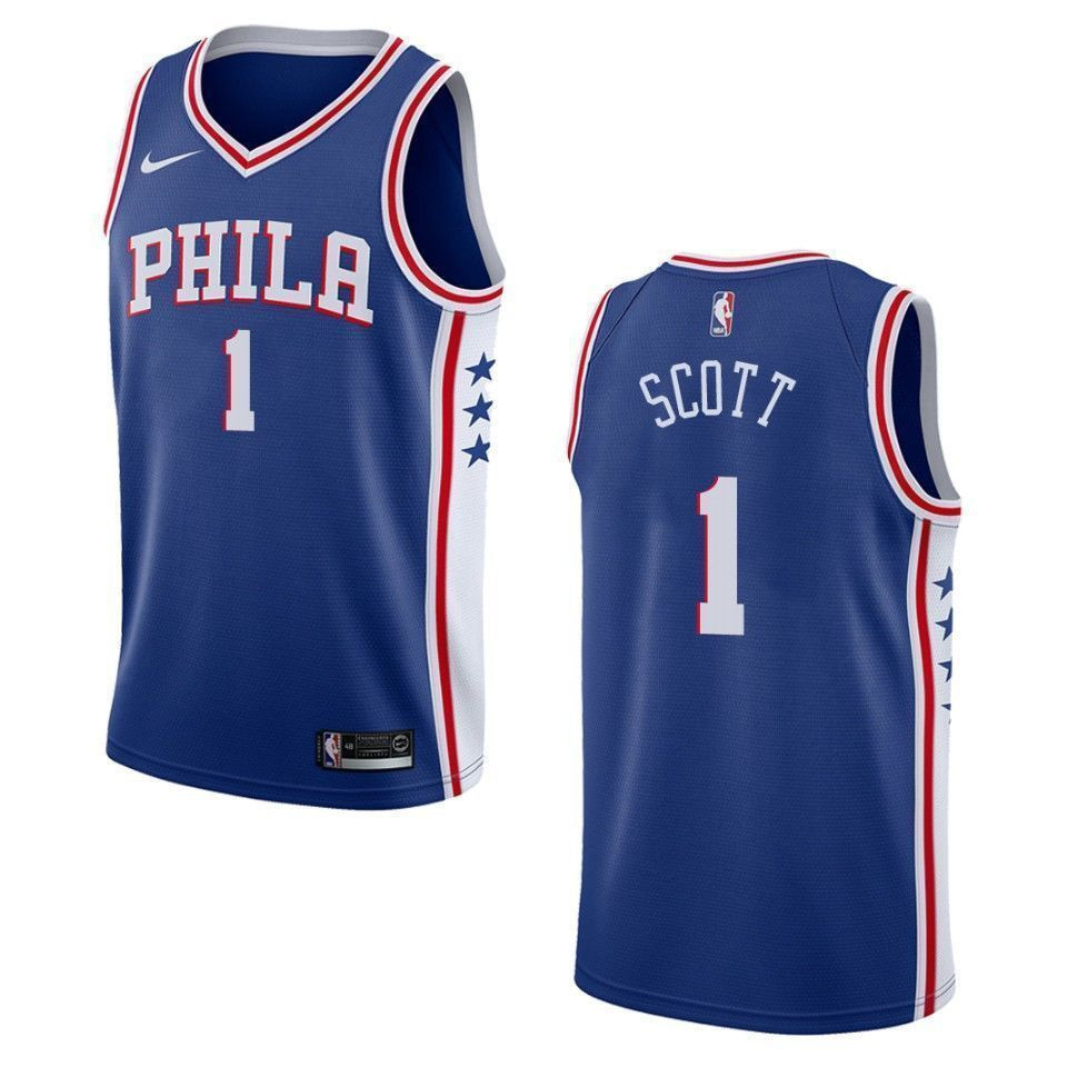 Men's Philadelphia 76ers 1 Mike Scott Icon Swingman Jersey - Blue