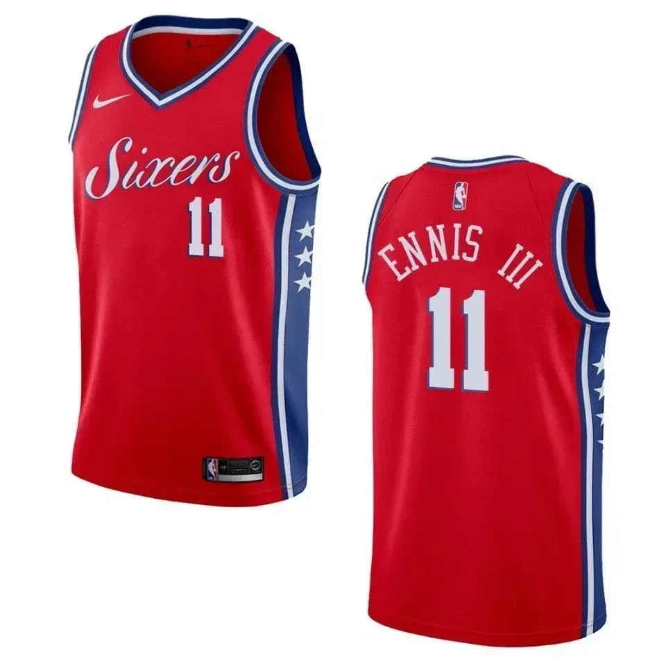 Men's Philadelphia 76ers 11 James Ennis Iii Statement Swingman Jersey - Red