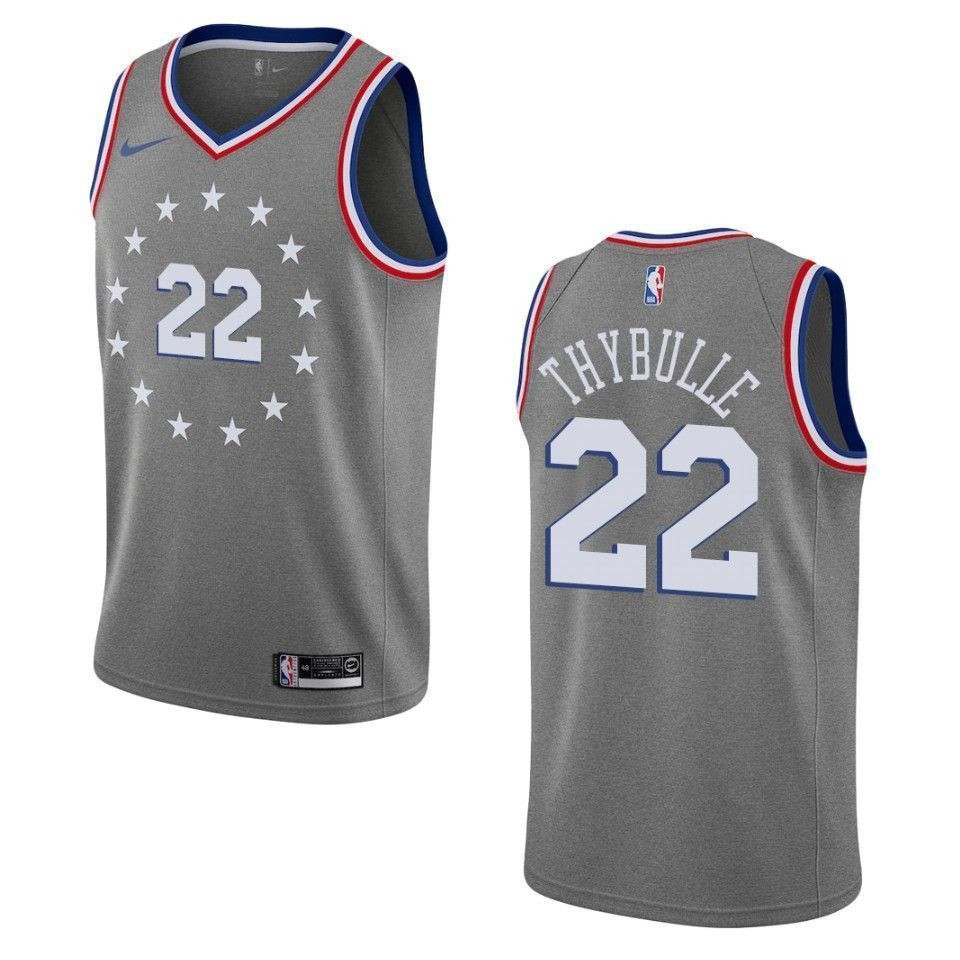 Men's Philadelphia 76ers 22 Matisse Thybulle City Swingman Jersey - Gray