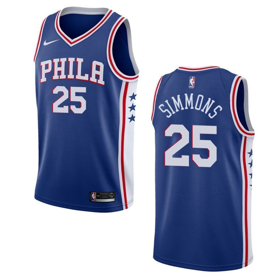 Men's Philadelphia 76ers 25 Ben Simmons Icon Swingman Jersey - Blue