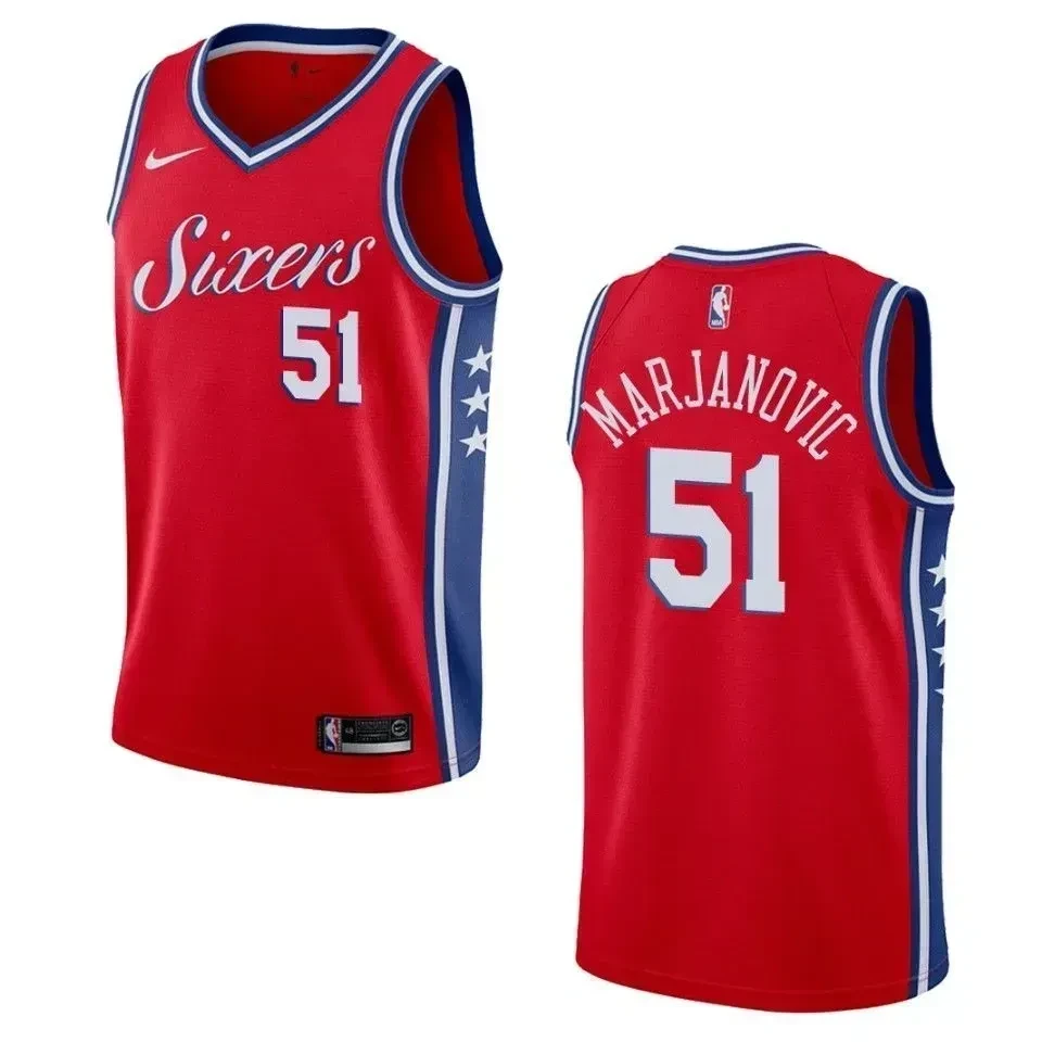 Men's Philadelphia 76ers 51 Boban Marjanovic Statement Swingman Jersey - Red