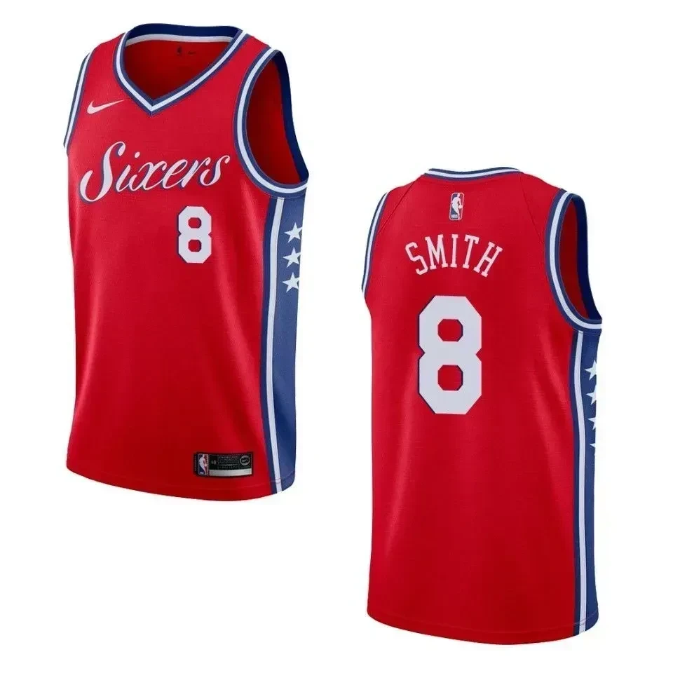 Men's Philadelphia 76ers 8 Zhaire Smith Statement Swingman Jersey - Red