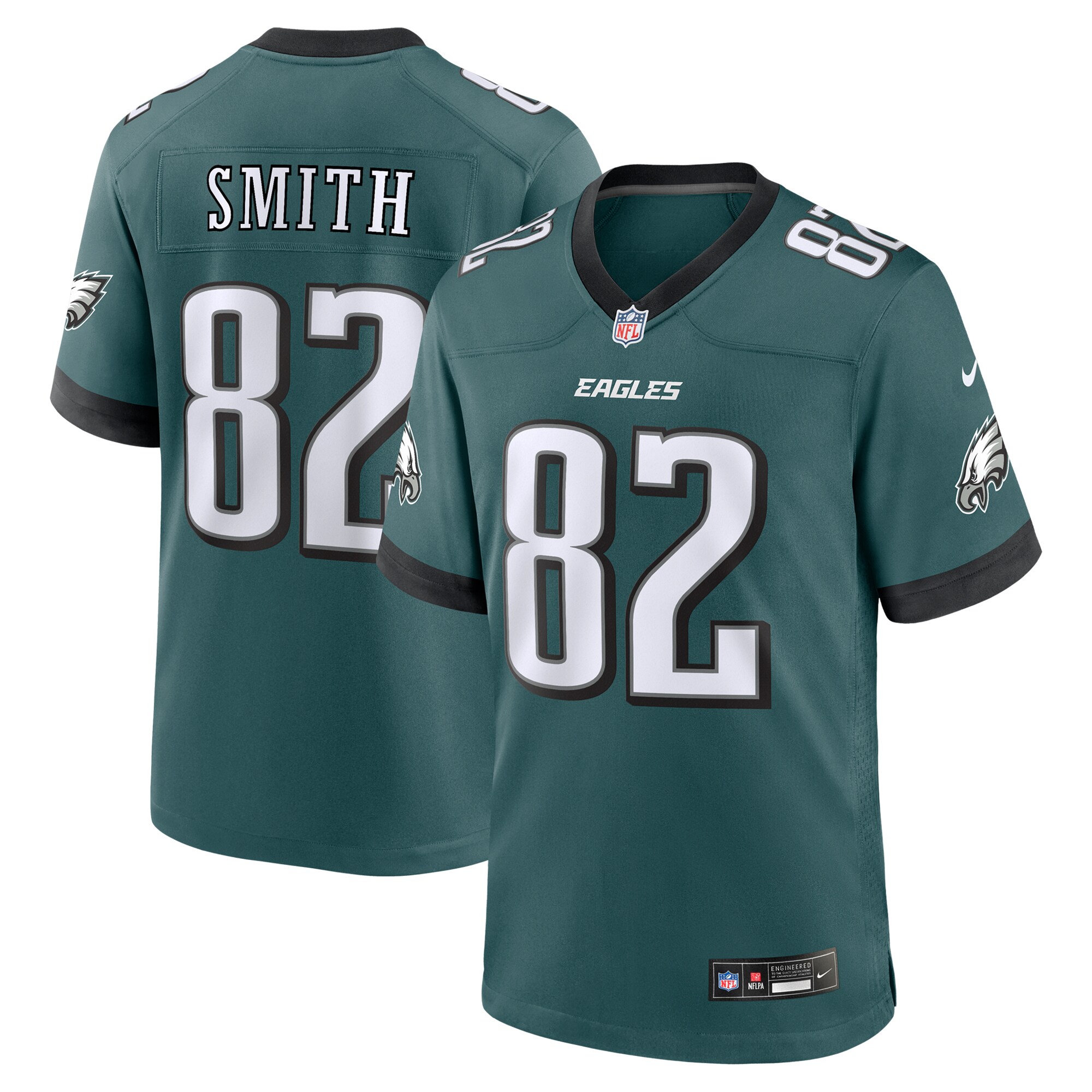 Men's Philadelphia Eagles Ainias Smith Midnight Green Team Game Jersey Js9639