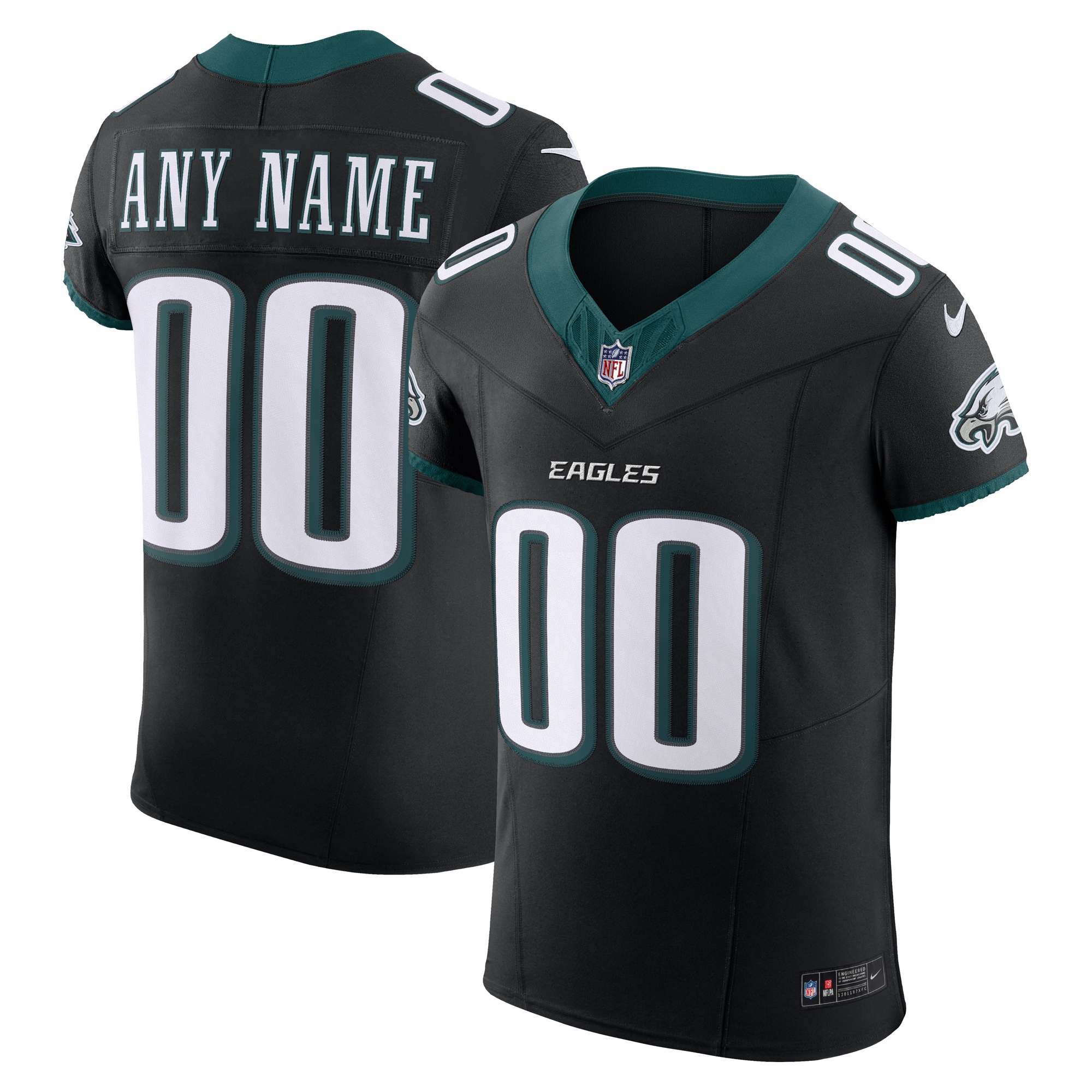 Men's Philadelphia Eagles Black Alternate Vapor F.u.s.e. Elite Custom Jersey Js2243