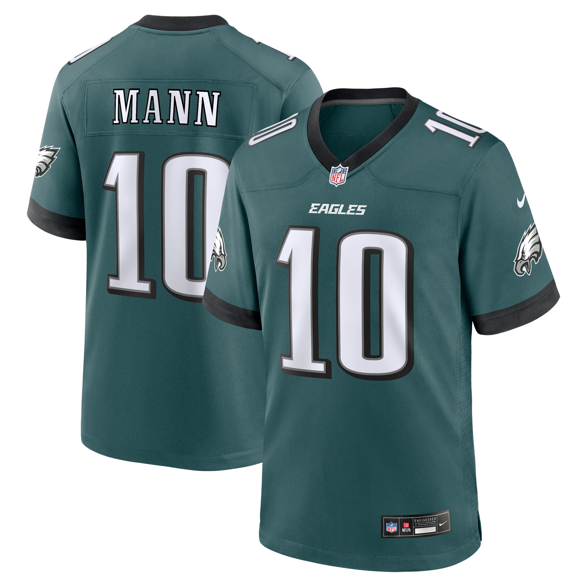 Men's Philadelphia Eagles Braden Mann Midnight Green Team Game Jersey Js2526