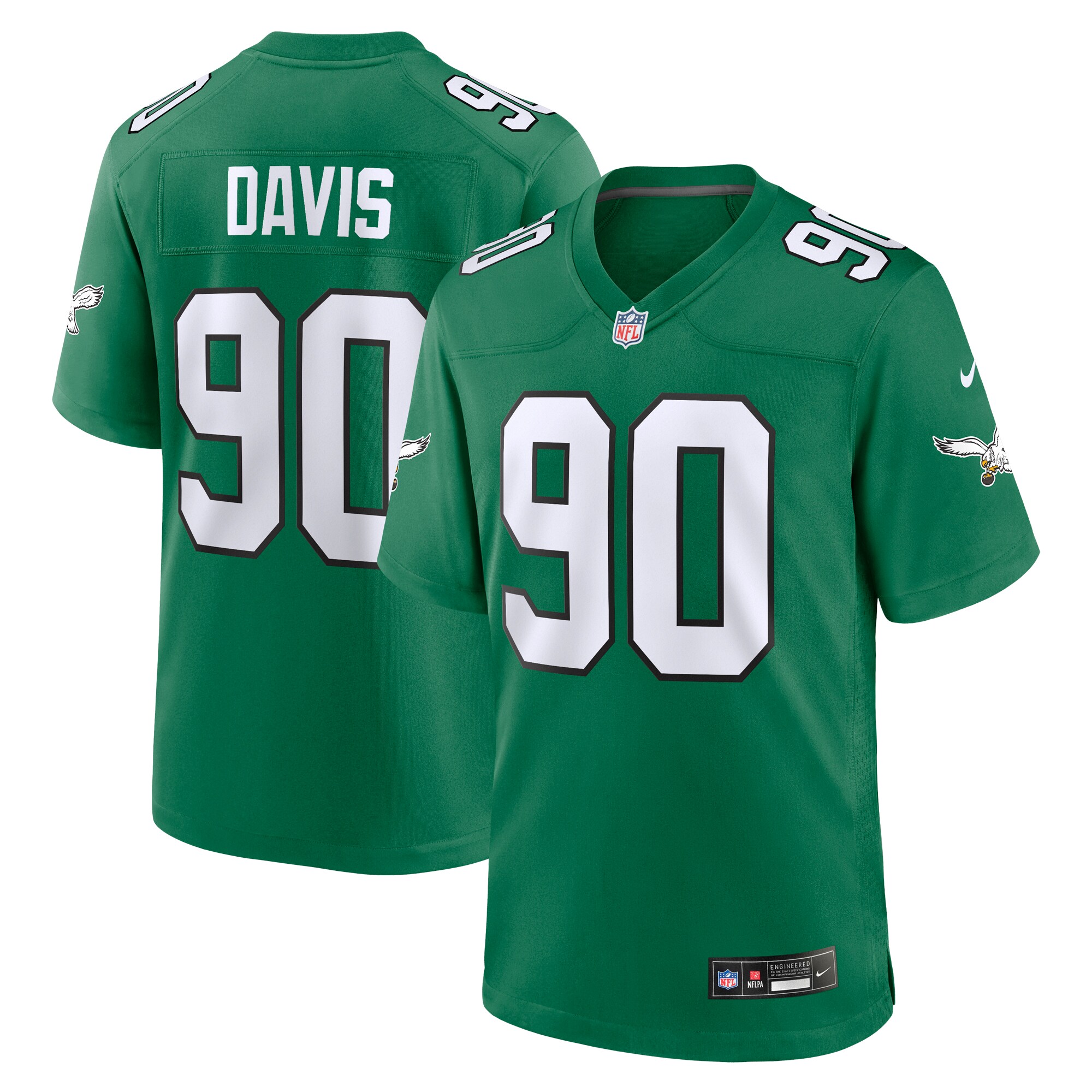 Men's Philadelphia Eagles Davis Kelly Green Alternate Game Jersey Js4311