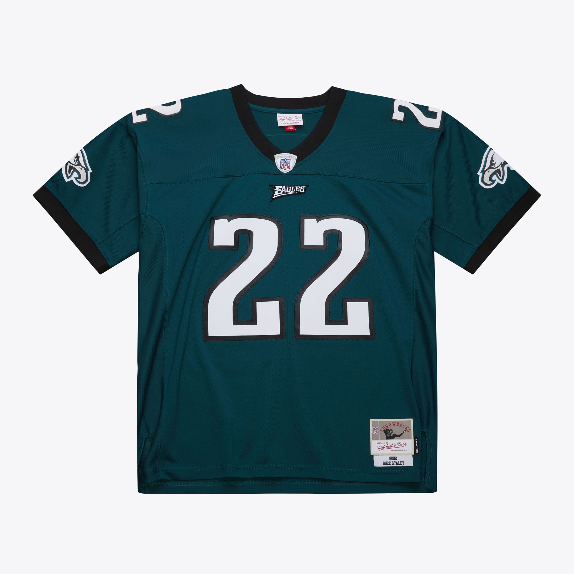 Men's Philadelphia Eagles Duce Staley Mitchell & Ness Midnight Green 2002 Legacy Jersey Js7758