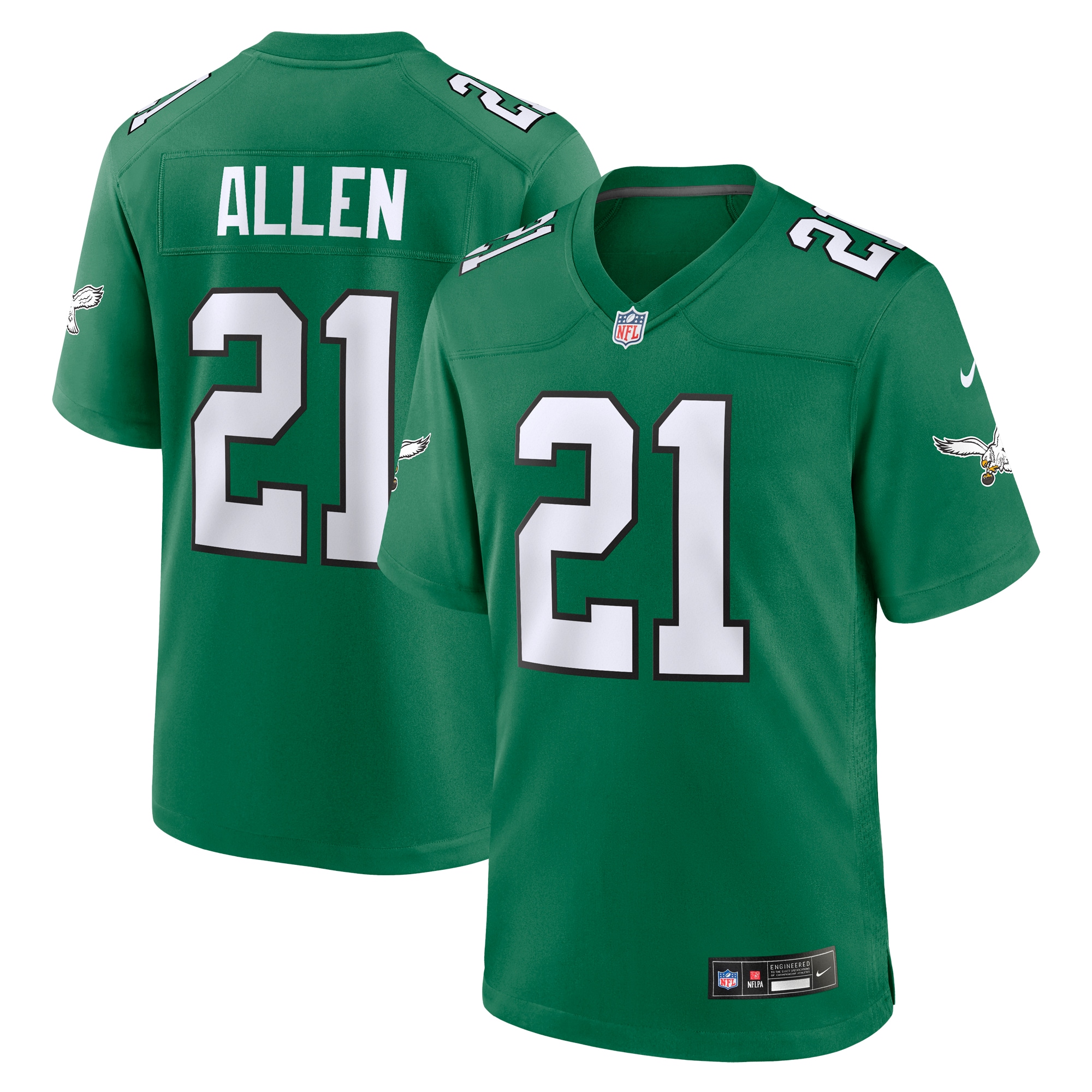 Men's Philadelphia Eagles Eric Allen Kelly Green Alternate Game Jersey Js2237