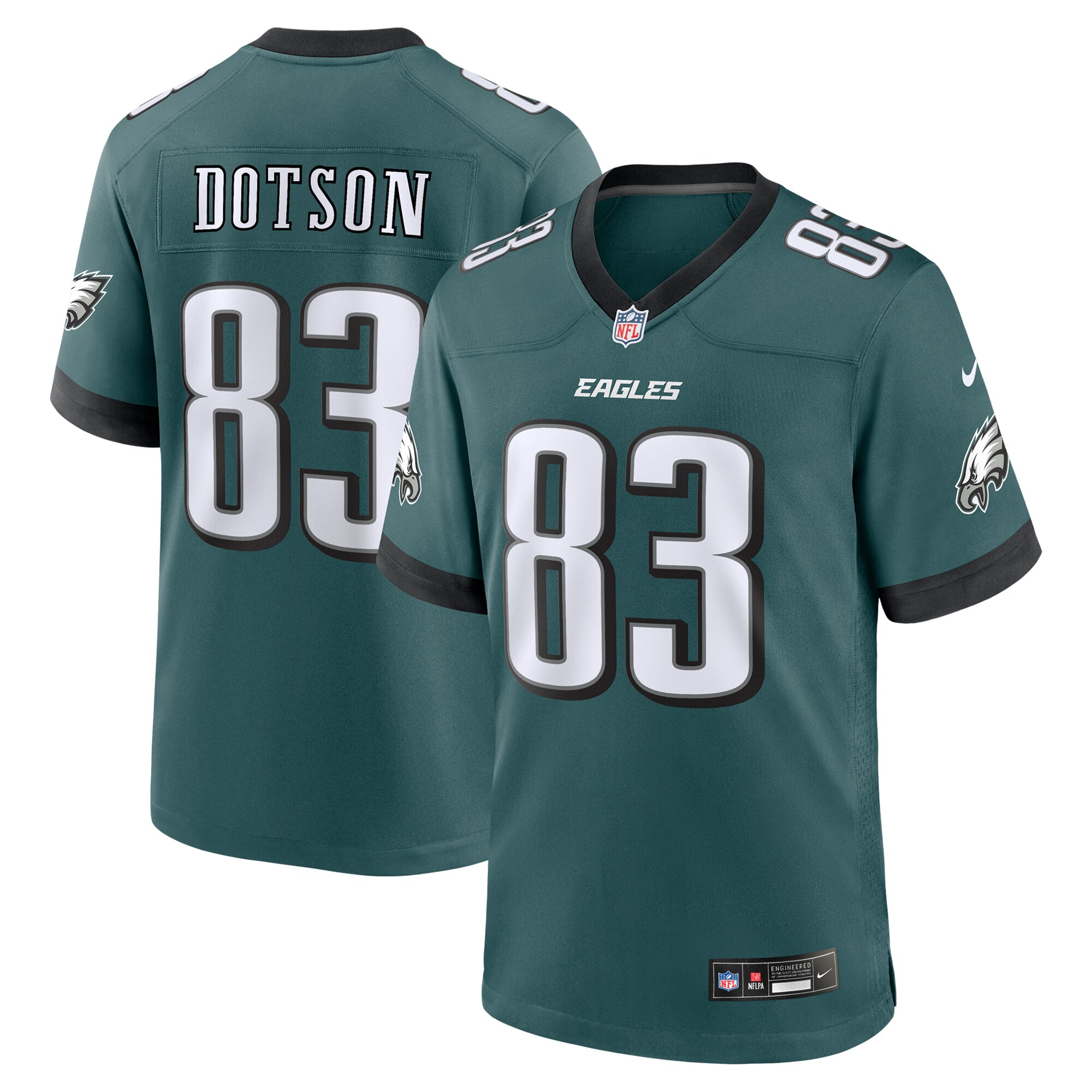 Men's Philadelphia Eagles Jahan Dotson Midnight Green Team Game Jersey Js7963