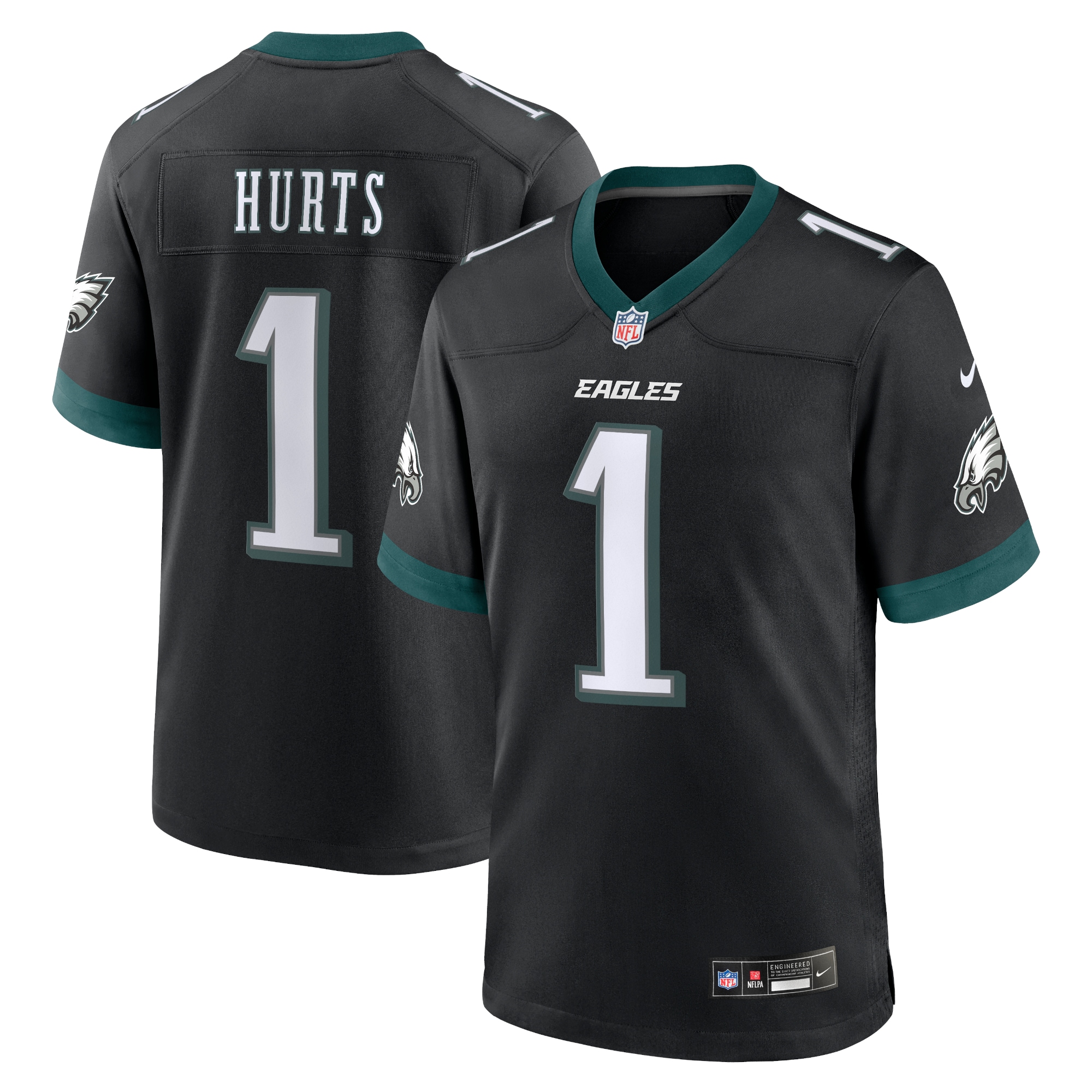 Men's Philadelphia Eagles Jalen Hurts Black Alternate Game Jersey Js2963