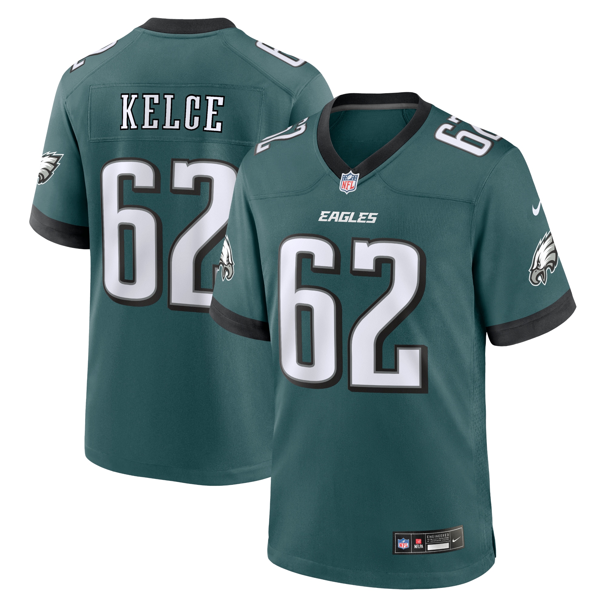 Men's Philadelphia Eagles Jason Kelce Midnight Green Team Game Jersey Js5593