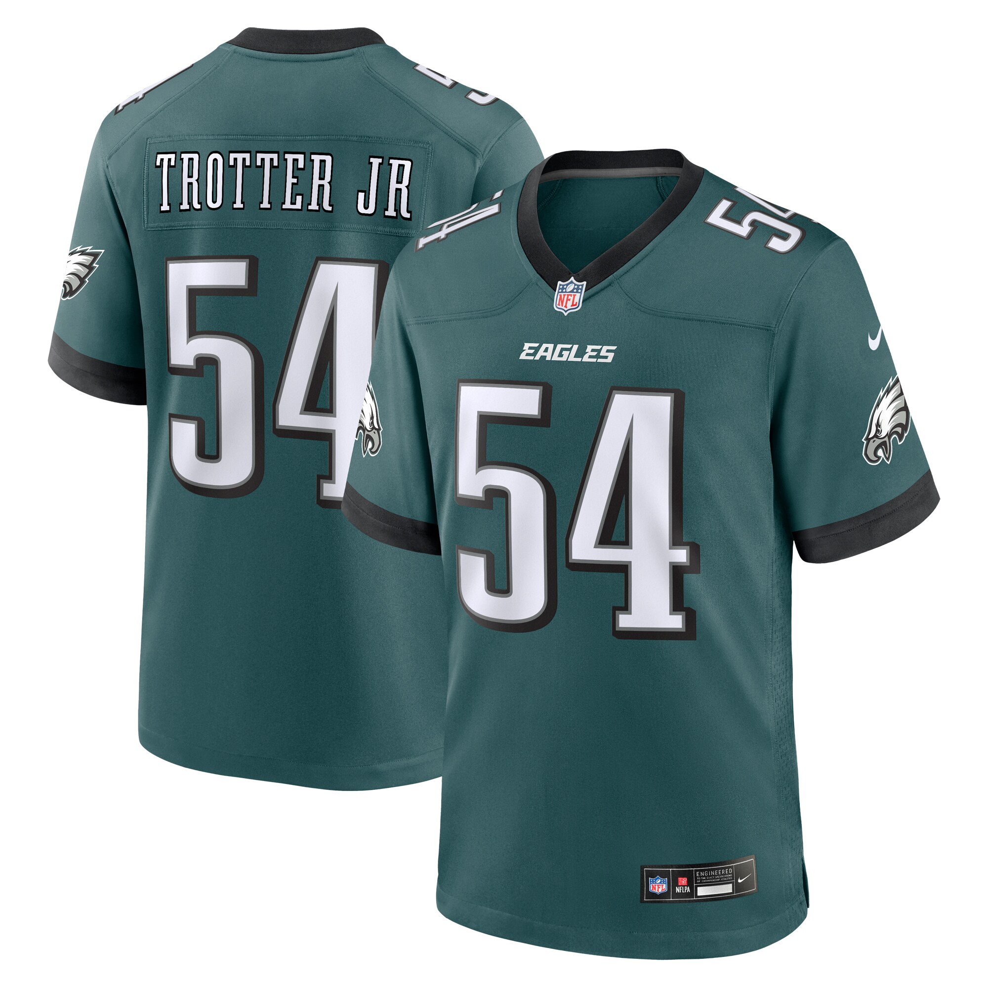 Men's Philadelphia Eagles Jeremiah Trotter Jr. Green Game Jersey Js9903