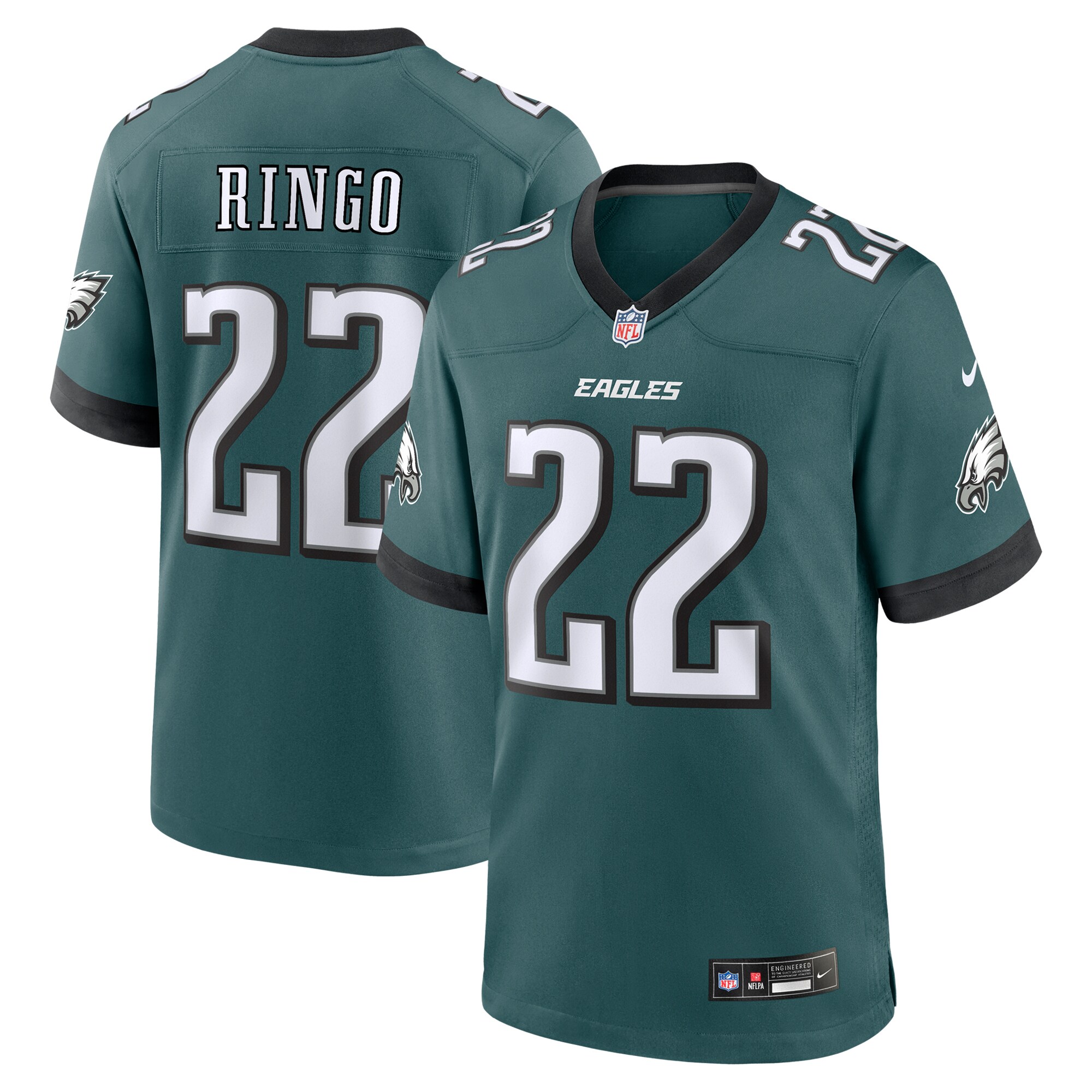 Men's Philadelphia Eagles Kelee Ringo Midnight Green Team Game Jersey Js1526