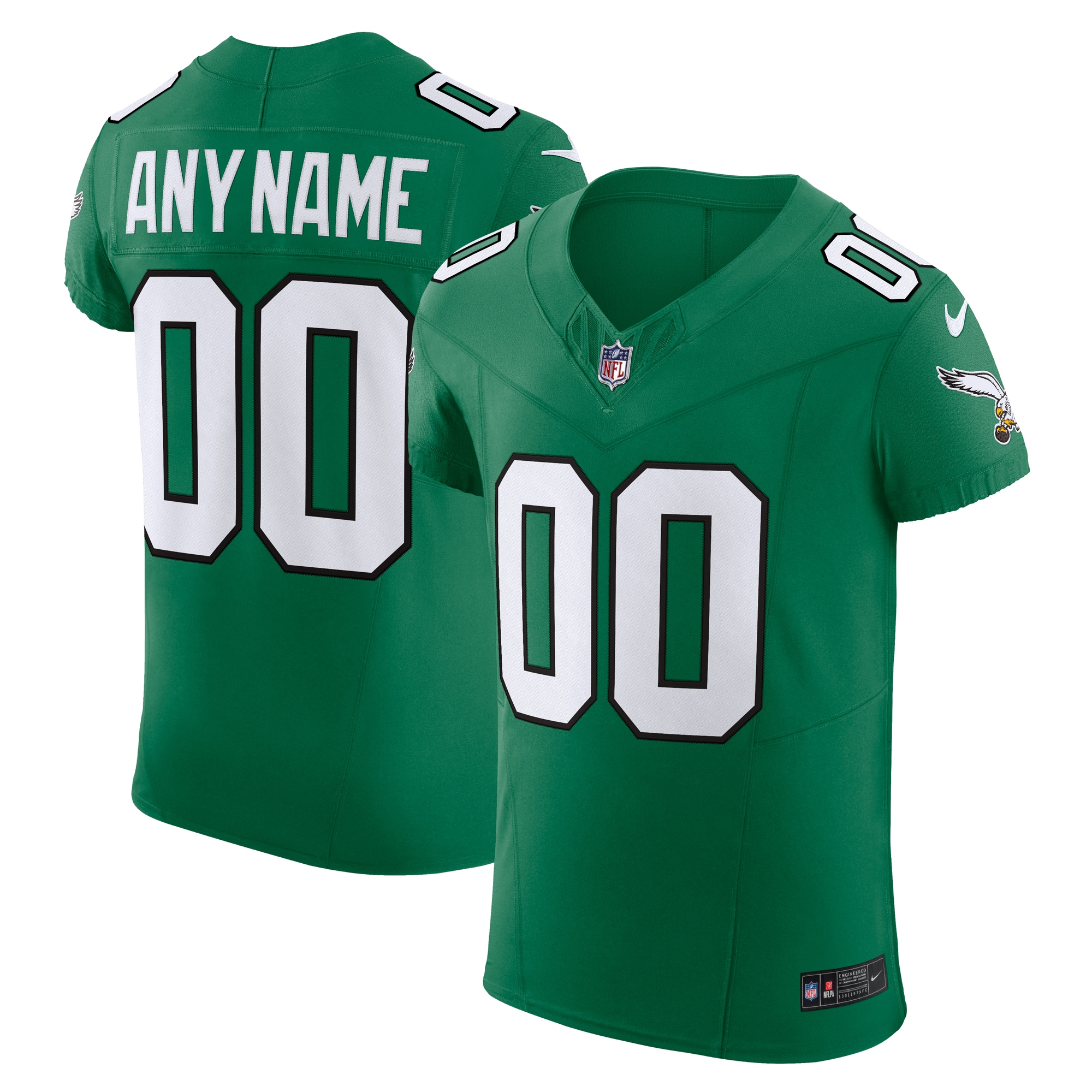 Men's Philadelphia Eagles Kelly Green 2nd Alternate Vapor F.u.s.e. Elite Custom Jersey Js7885