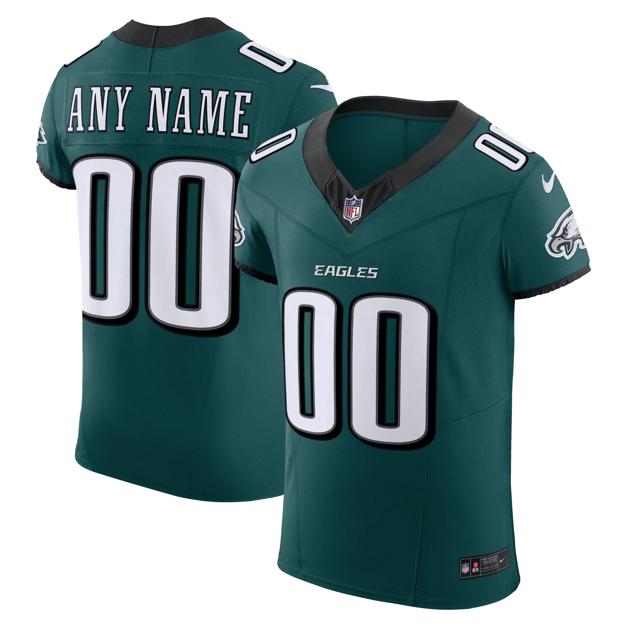 Men's Philadelphia Eagles Midnight Green Team Vapor F.u.s.e. Elite Custom Jersey Js9177