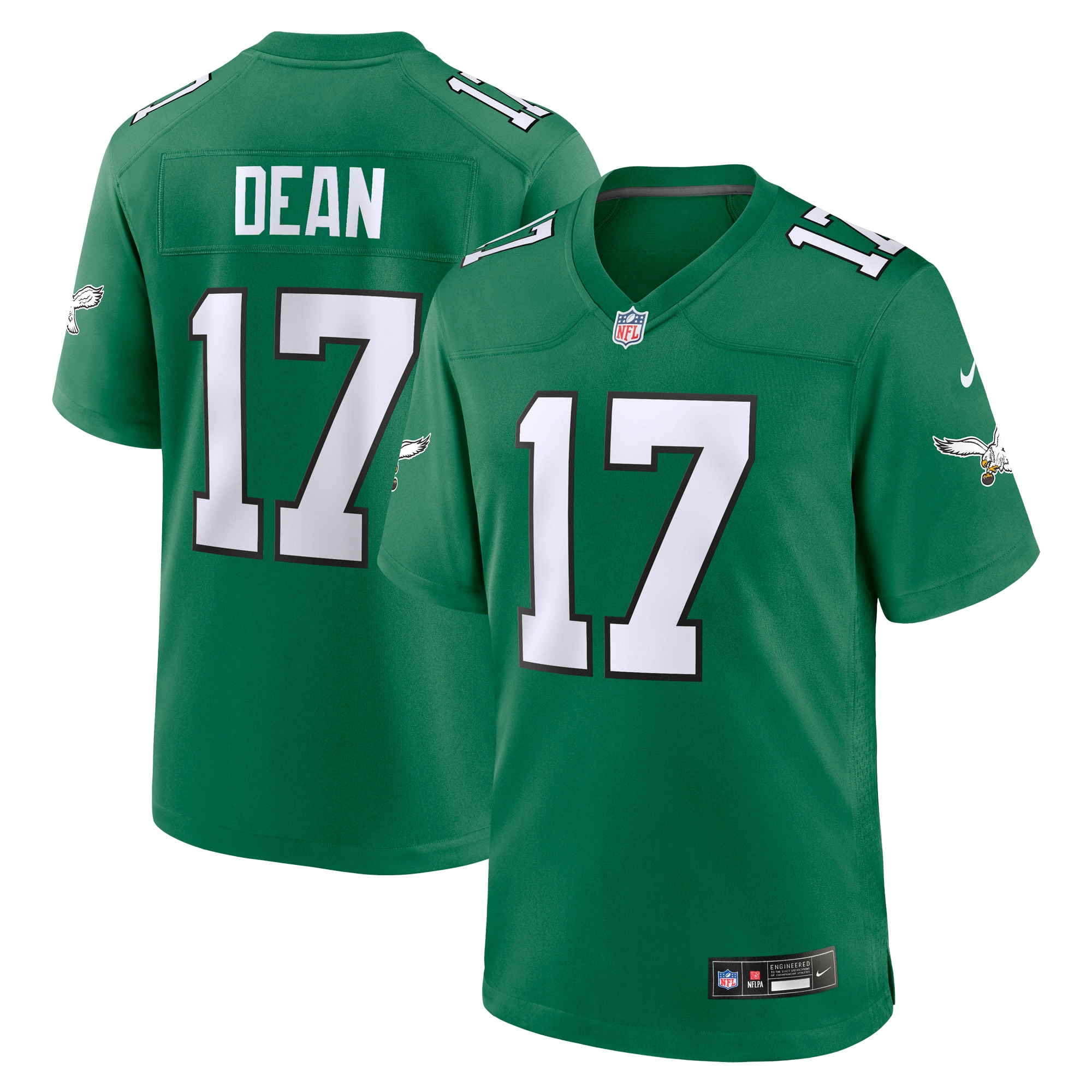 Men's Philadelphia Eagles Nakobe Dean Kelly Green Alternate Game Jersey Js1496