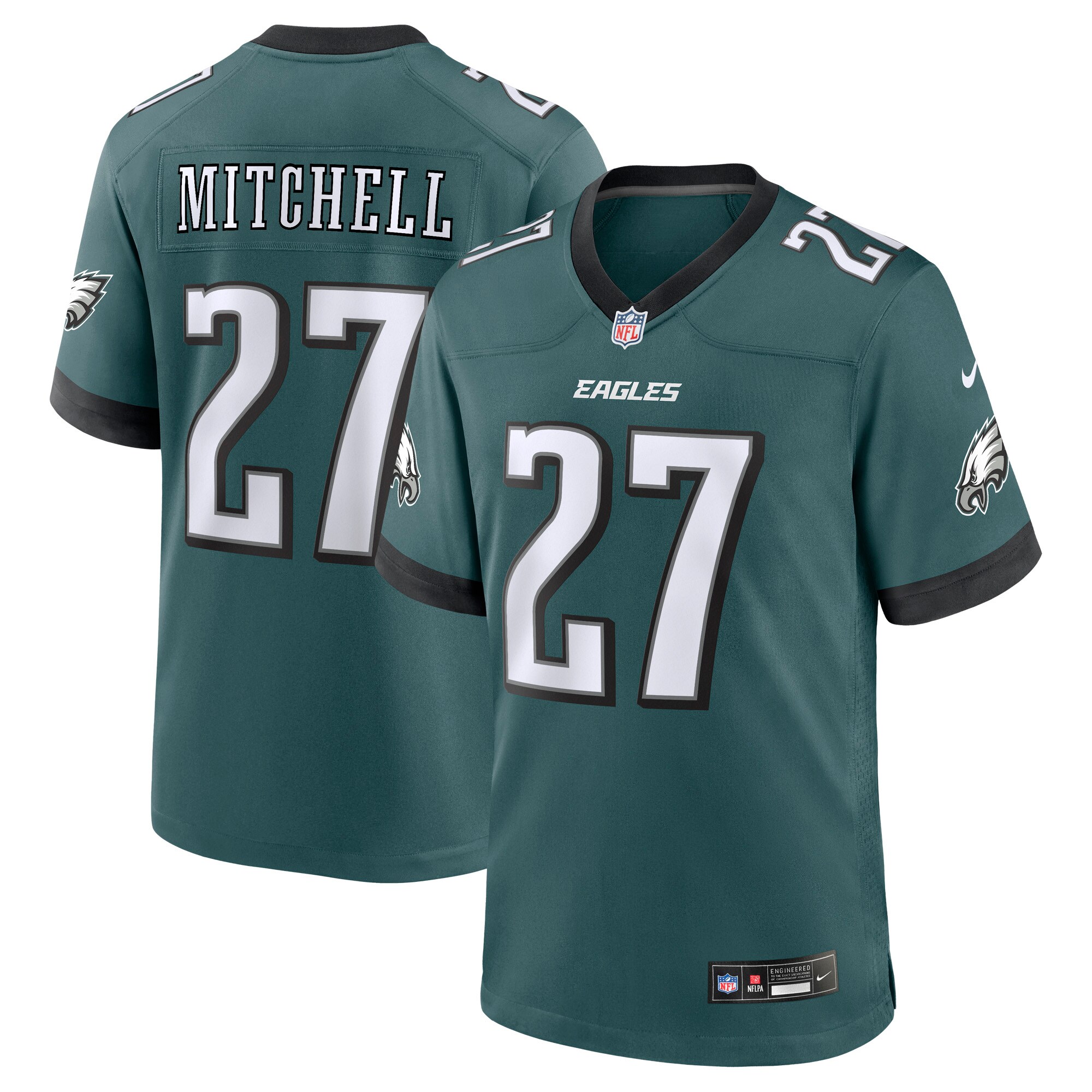 Men's Philadelphia Eagles Quinyon Mitchell Midnight Green Player Game Jersey Js7105