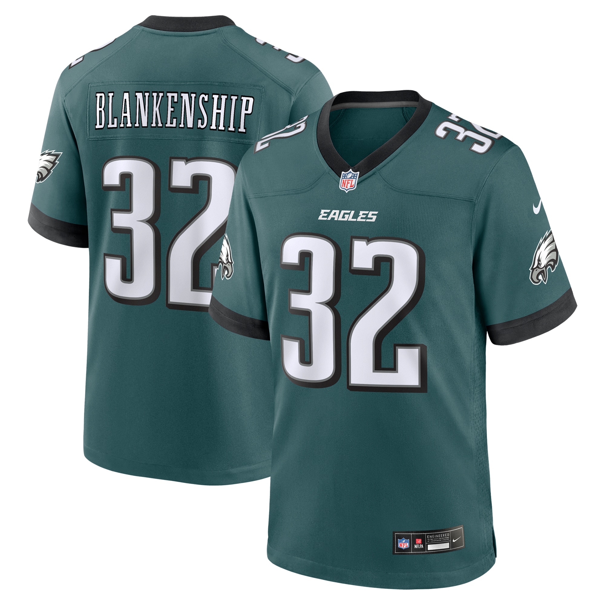 Men's Philadelphia Eagles Reed Blankenship Midnight Green Team Game Jersey Js5931
