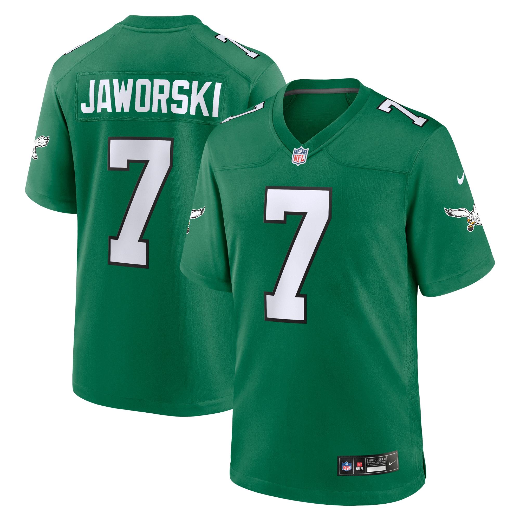 Men's Philadelphia Eagles Ron Jaworski Kelly Green Alternate Game Jersey Js5569
