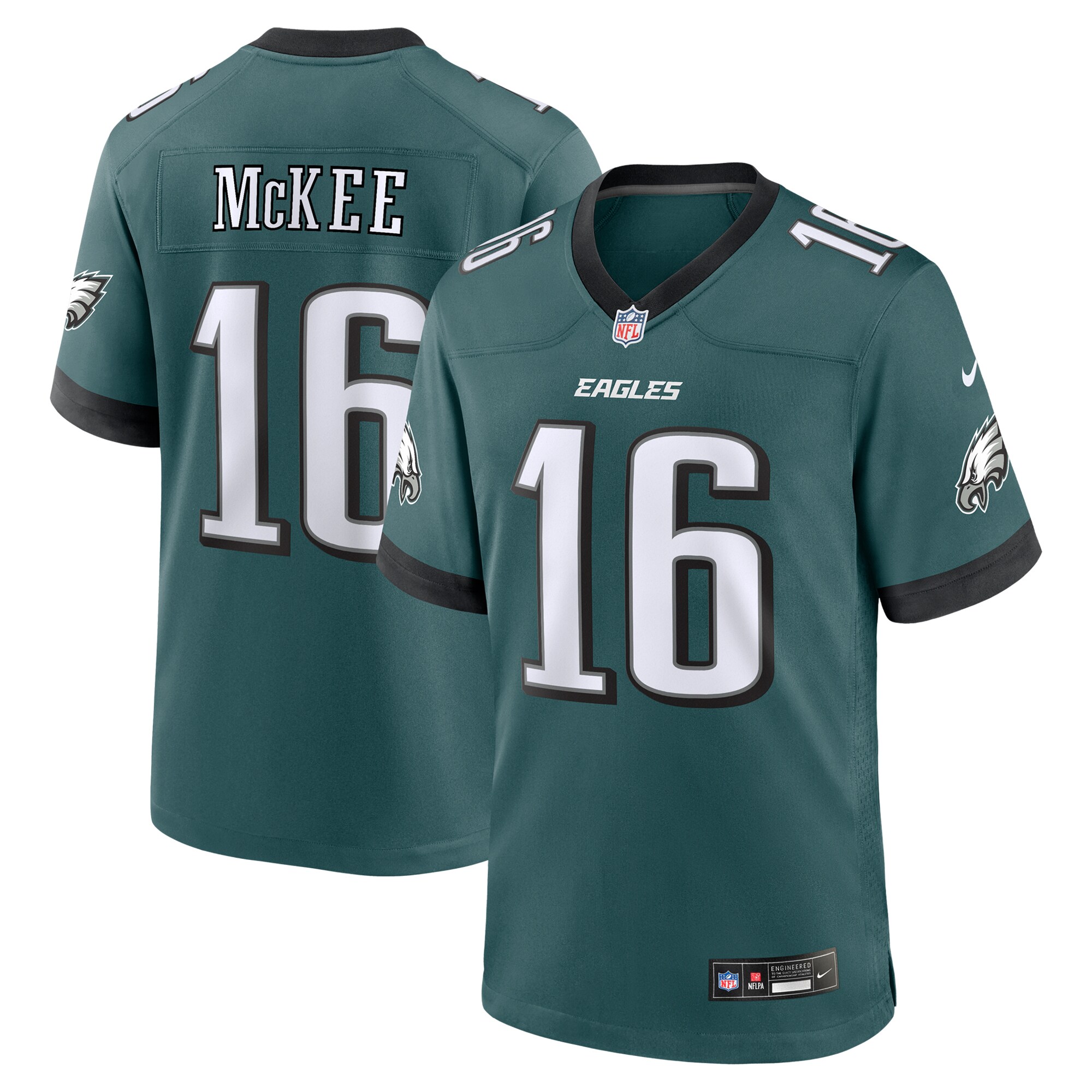 Men's Philadelphia Eagles Tanner Mckee Midnight Green Team Game Jersey Js8938