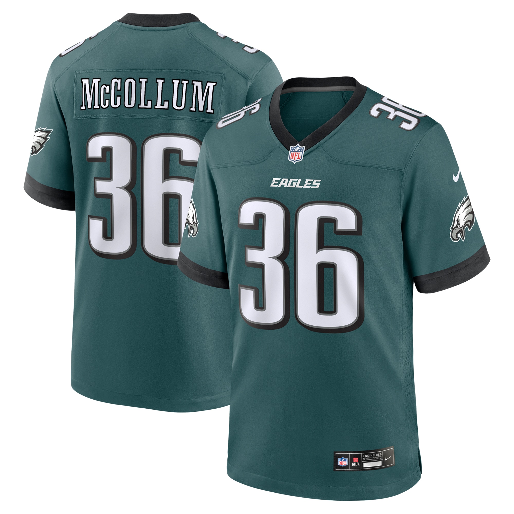 Men's Philadelphia Eagles Tristin Mccollum Midnight Green Team Game Jersey Js6337