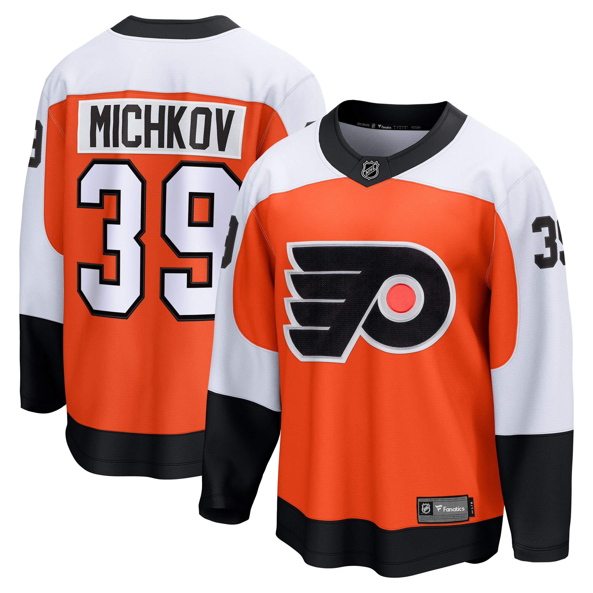 Men's Philadelphia Flyers Matvei Michkov Orange Home Premier Breakaway Player Jersey