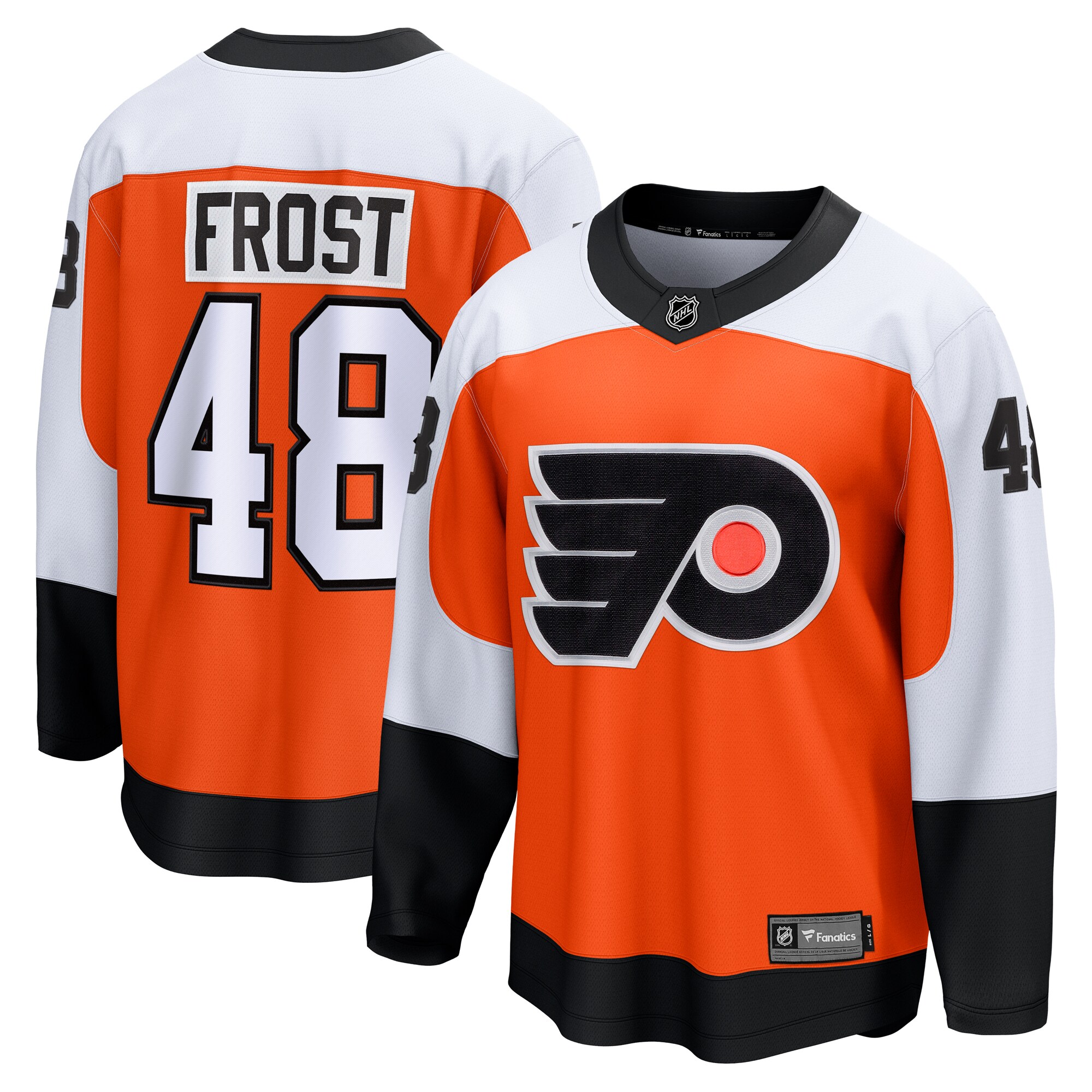 Men's Philadelphia Flyers Morgan Frost Orange Home Breakaway Jersey