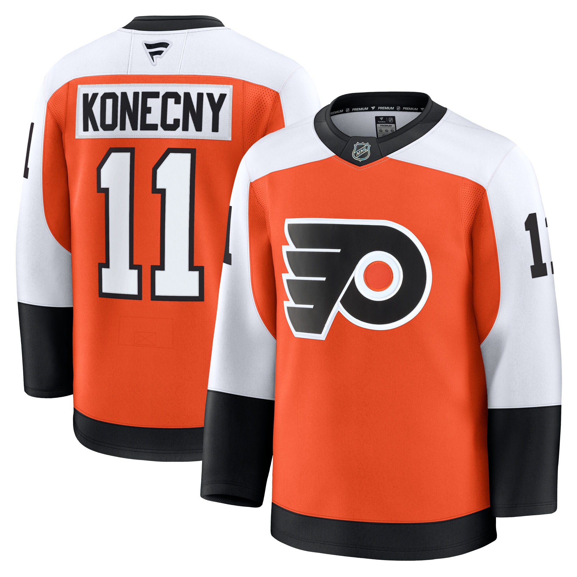 Men's Philadelphia Flyers Travis Konecny Burnt Orange Home Premium Jersey
