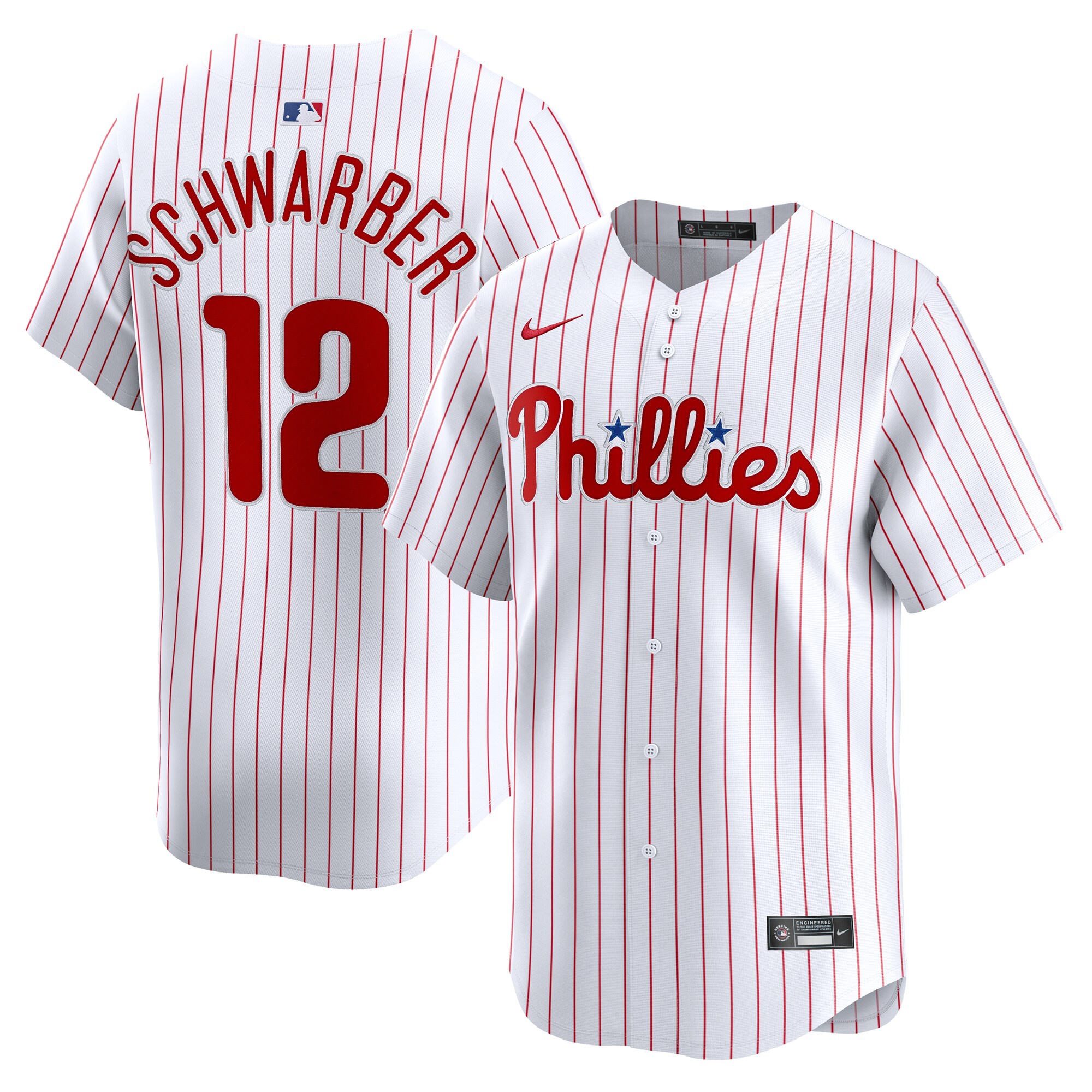 Men's Philadelphia Phillies Kyle Schwarber White Home Limited Player Jersey