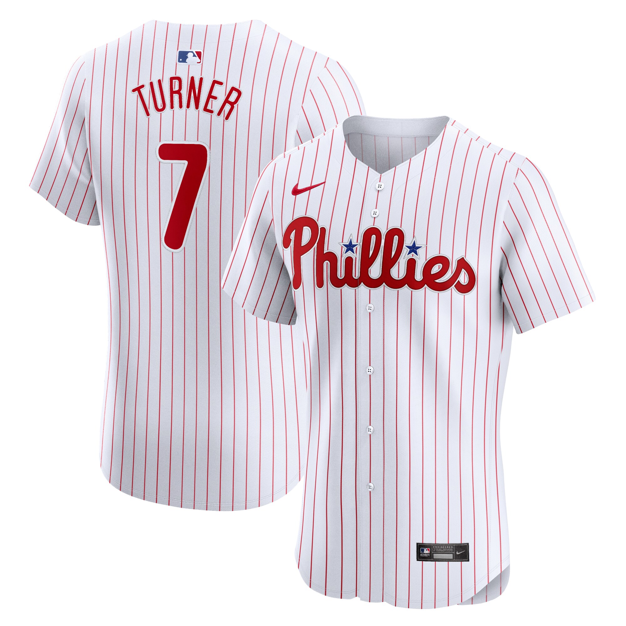 Men's Philadelphia Phillies Trea Turner White Home Elite Jersey
