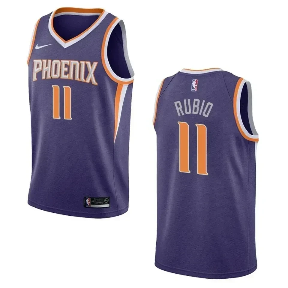 Men's Phoenix Suns 11 Ricky Rubio Icon Swingman Jersey - Purple