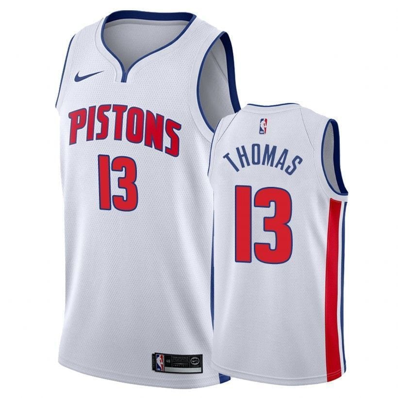 Men's Pistons Male Khyri Thomas 13 Association White Jersey