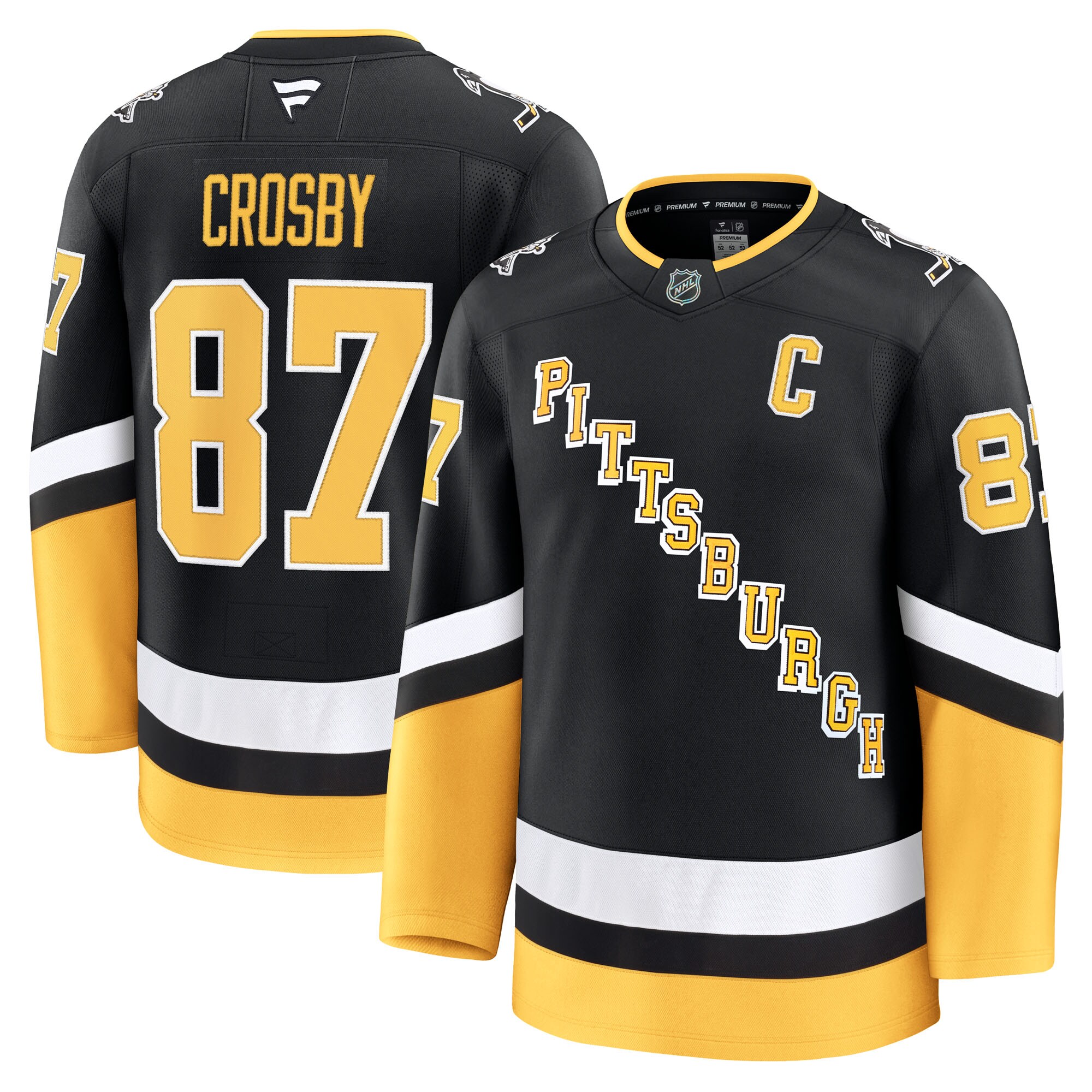 Men's Pittsburgh Penguins Sidney Crosby Black Alternate Premium Jersey