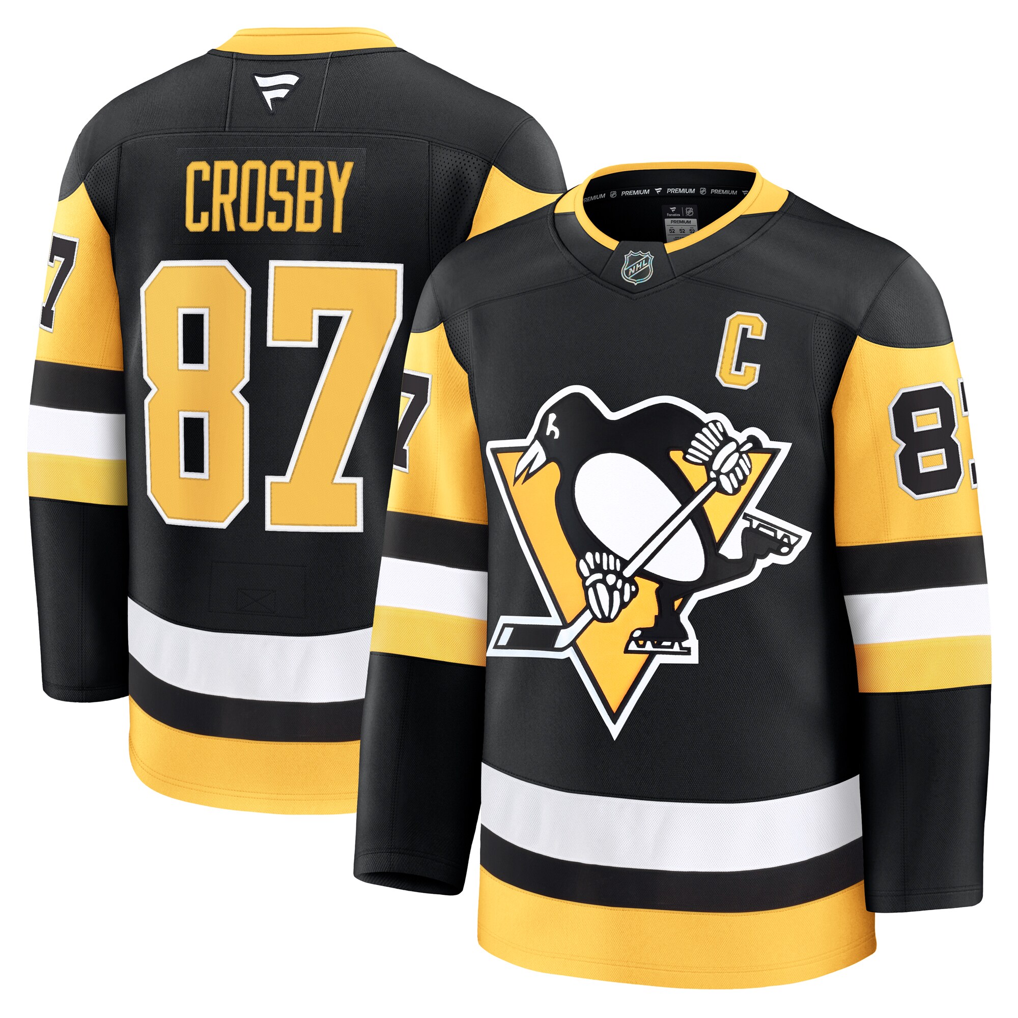 Men's Pittsburgh Penguins Sidney Crosby Black Home Premium Jersey