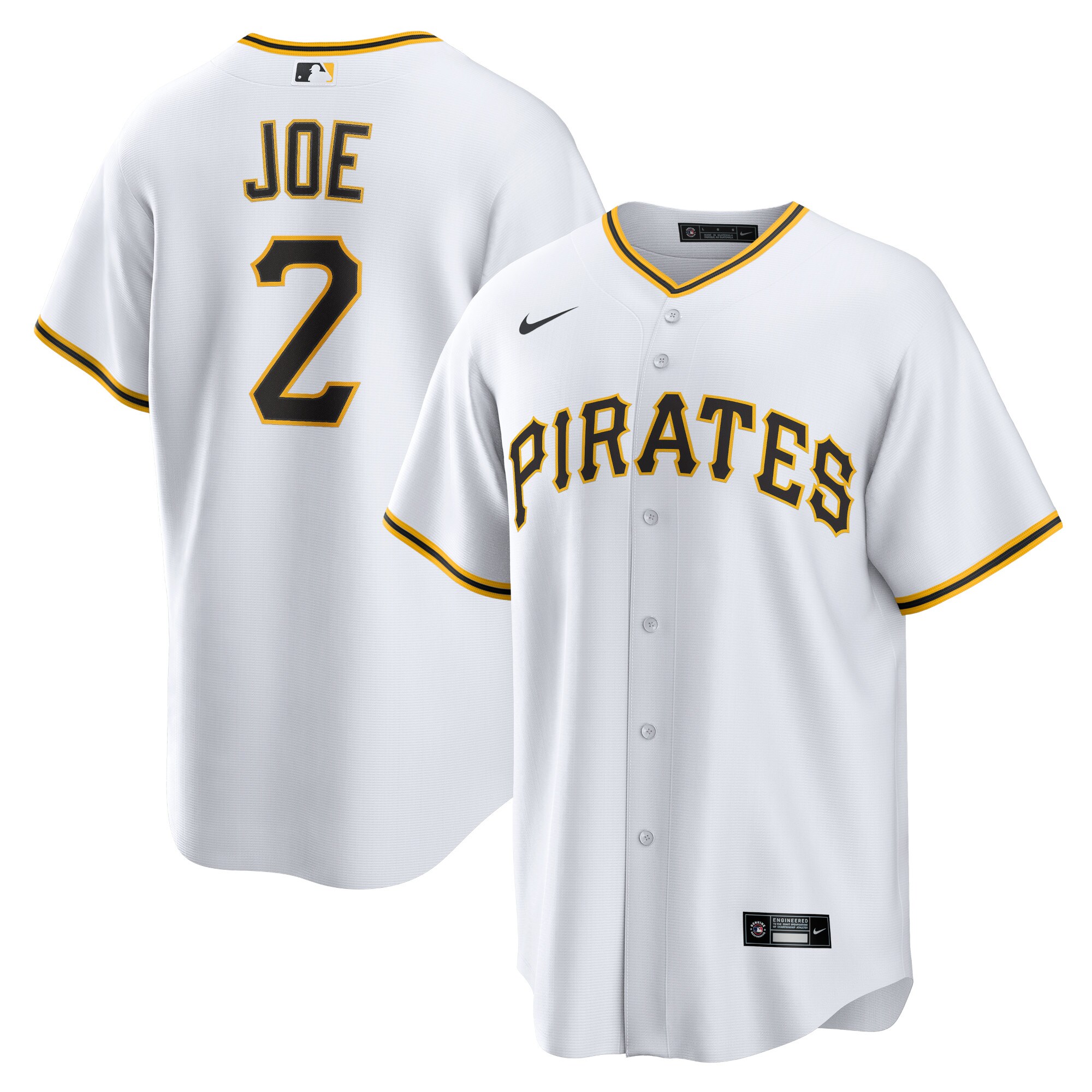 Men's Pittsburgh Pirates Connor Joe White Home Jersey
