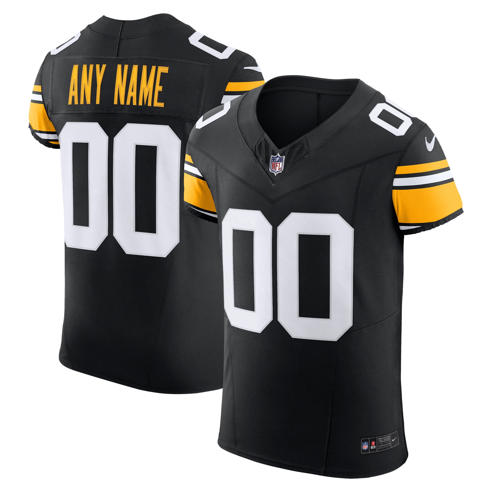 Men's Pittsburgh Steelers Black Vapor F.u.s.e. Elite Custom Jersey Js5223