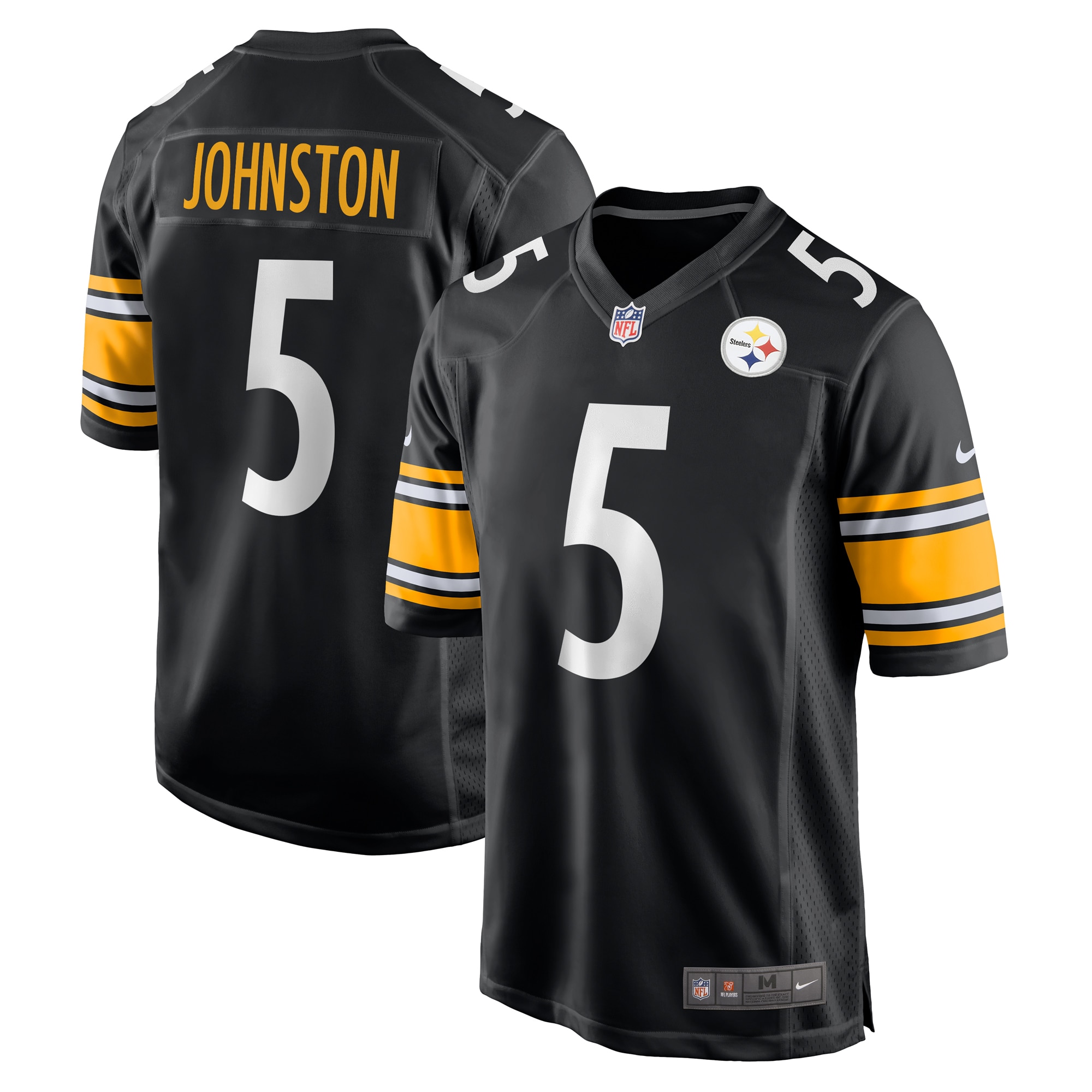 Men's Pittsburgh Steelers Cameron Johnston Black Game Jersey Js5992