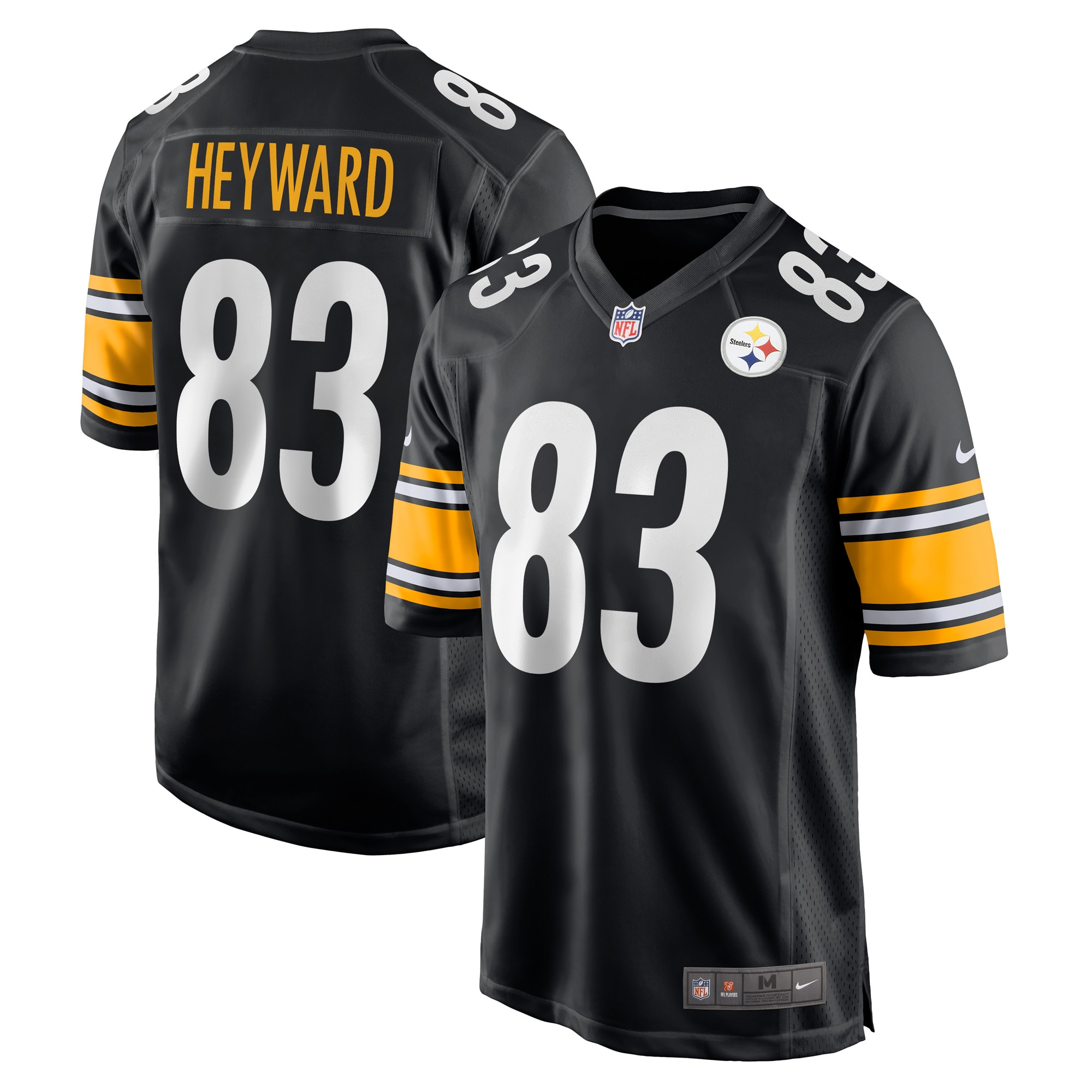 Men's Pittsburgh Steelers Connor Heyward Black Game Player Jersey Js2619