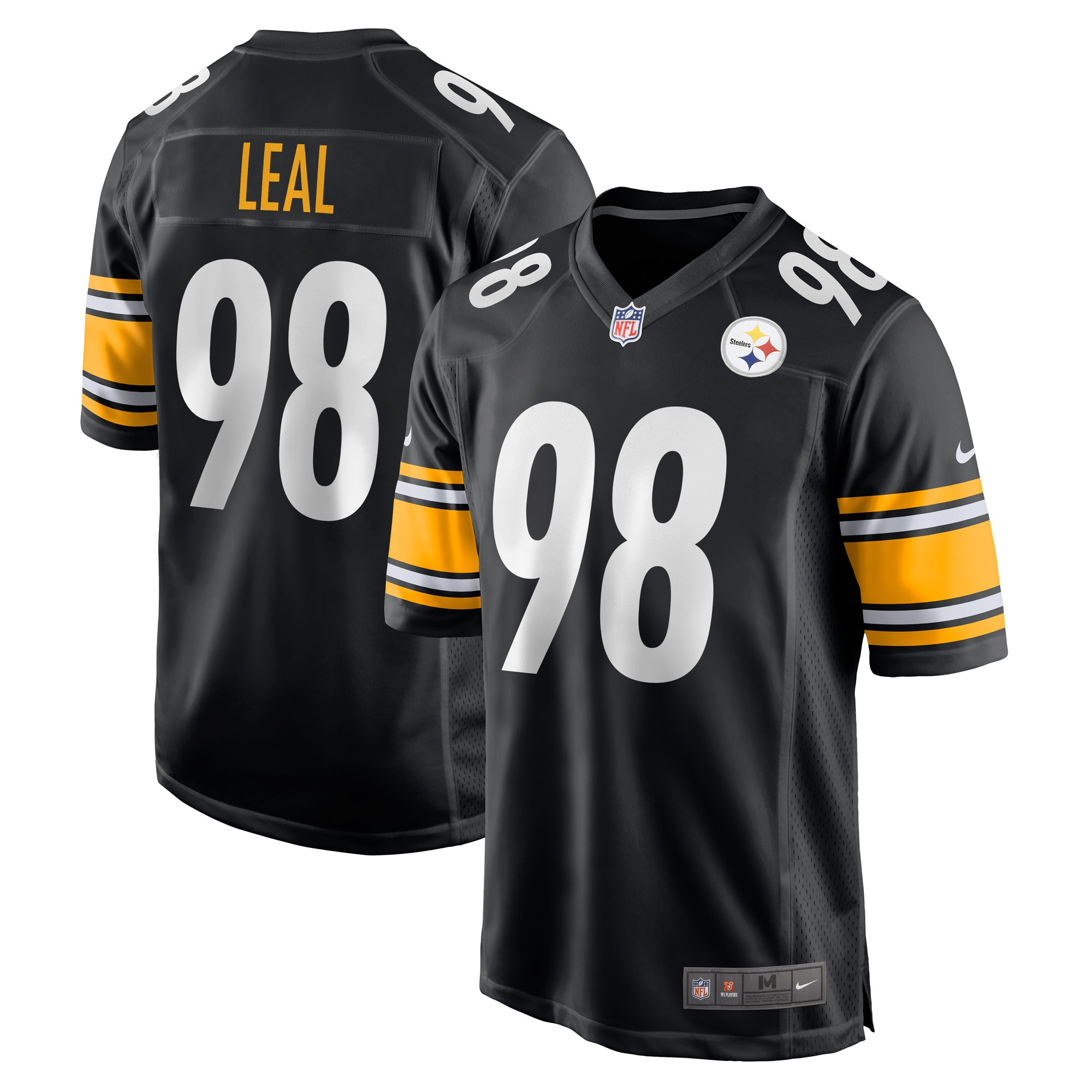 Men's Pittsburgh Steelers Demarvin Leal Black Game Player Jersey Js5407