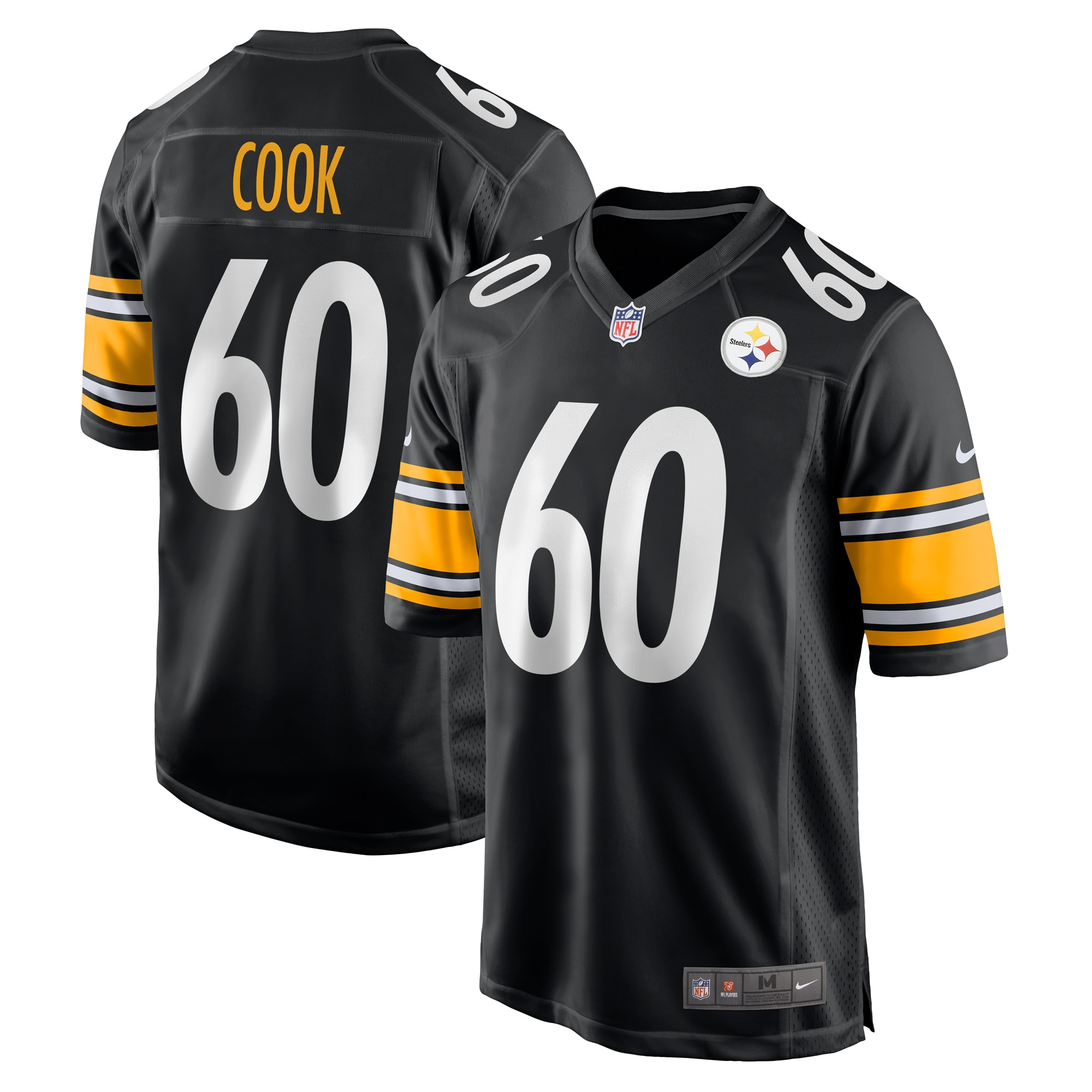 Men's Pittsburgh Steelers Dylan Cook Black Game Jersey Js4464