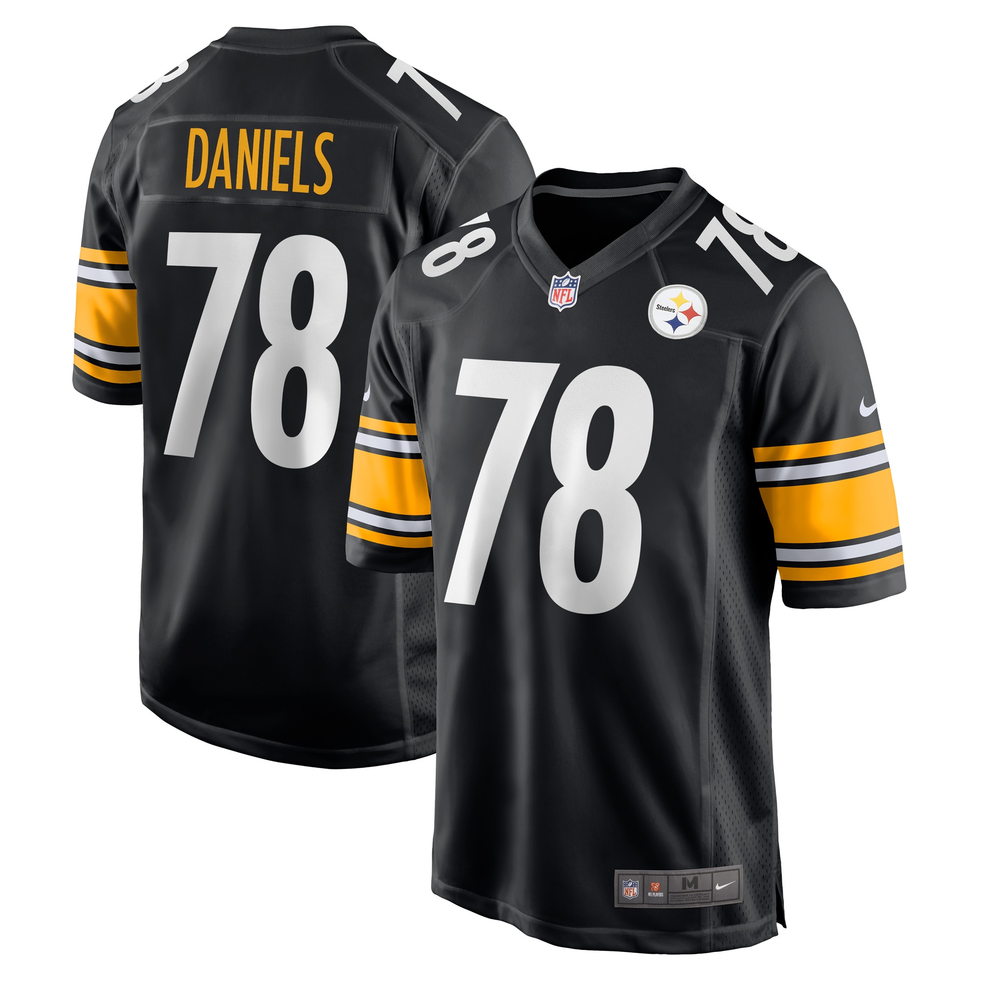 Men's Pittsburgh Steelers James Daniels Black Game Player Jersey Js5052