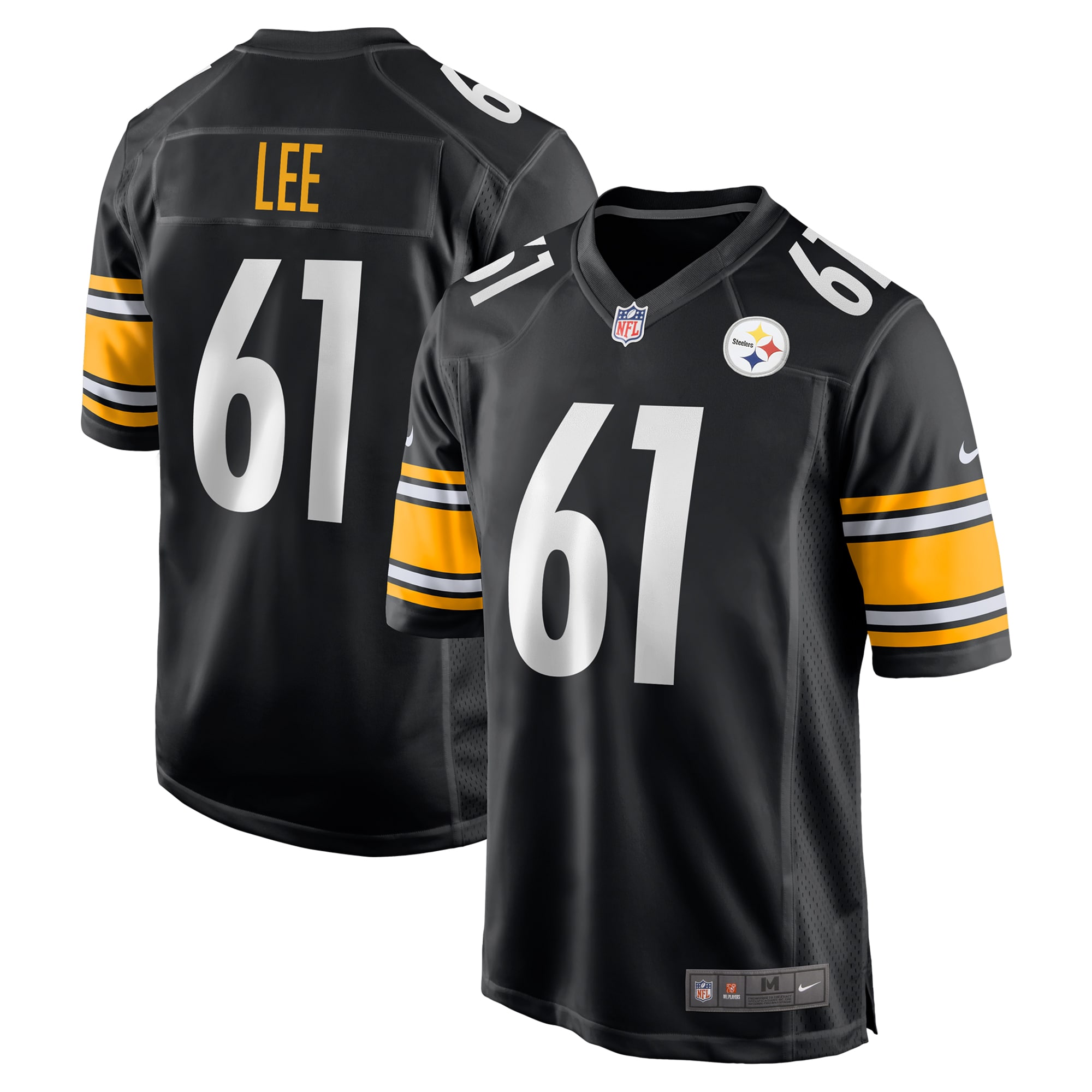 Men's Pittsburgh Steelers Logan Lee Black Game Jersey Js9315