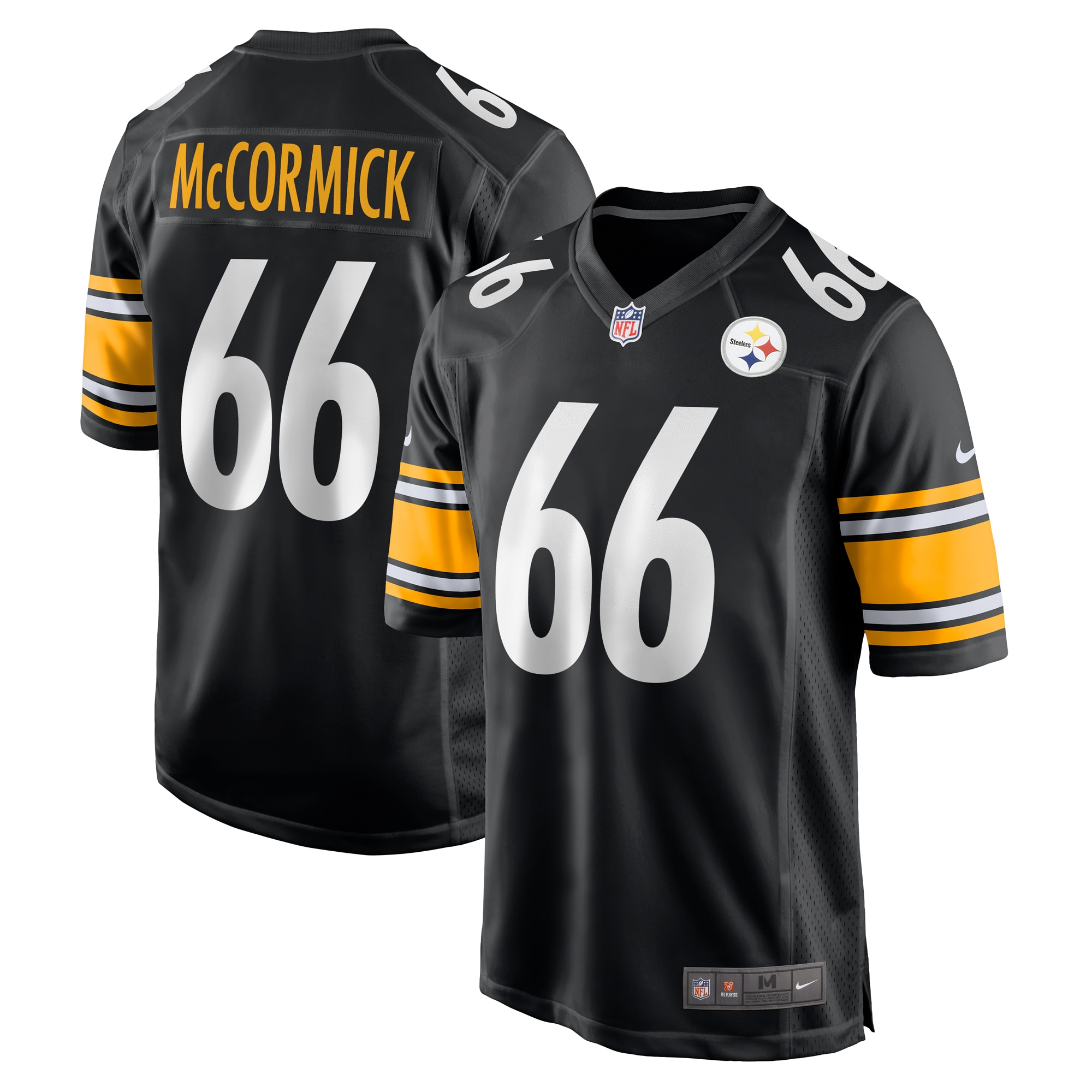 Men's Pittsburgh Steelers Mason Mccormick Black Game Jersey Js3470