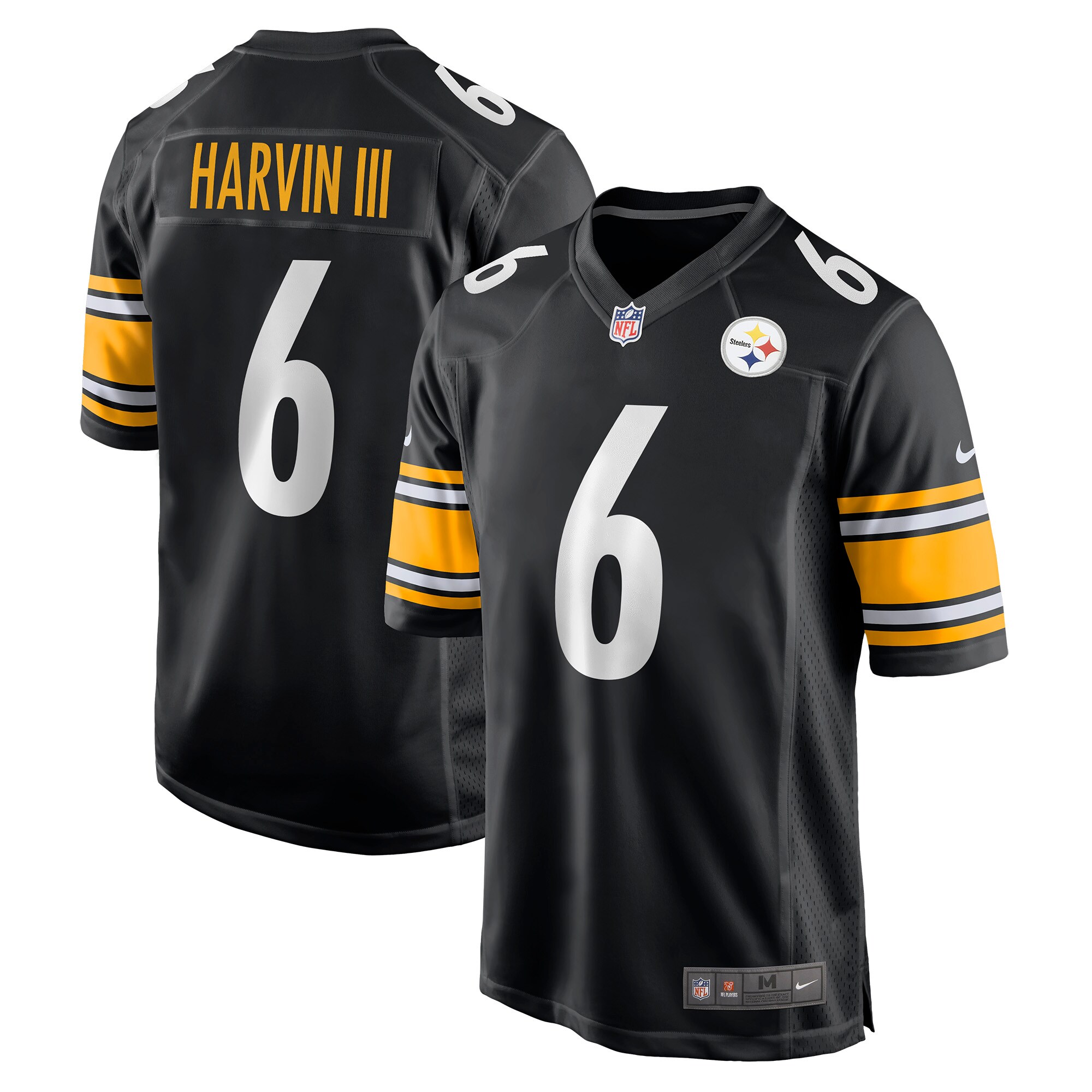 Men's Pittsburgh Steelers Pressley Harvin Iii Black Game Jersey Js3301