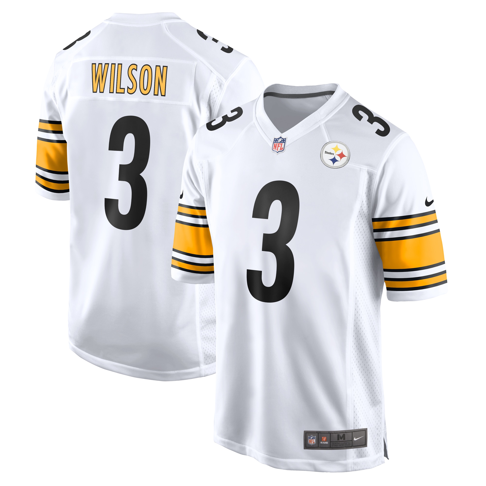 Men's Pittsburgh Steelers Russell Wilson White White Game Jersey Js7234